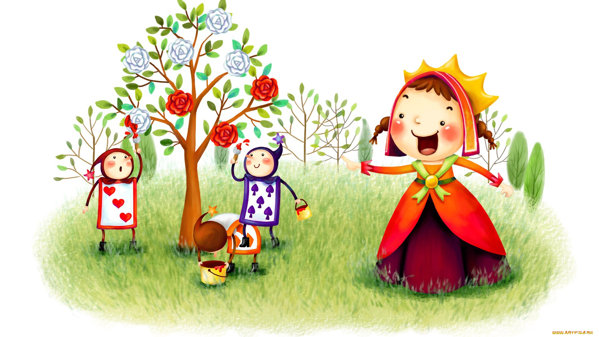 векторная, графика, девушка, дерево