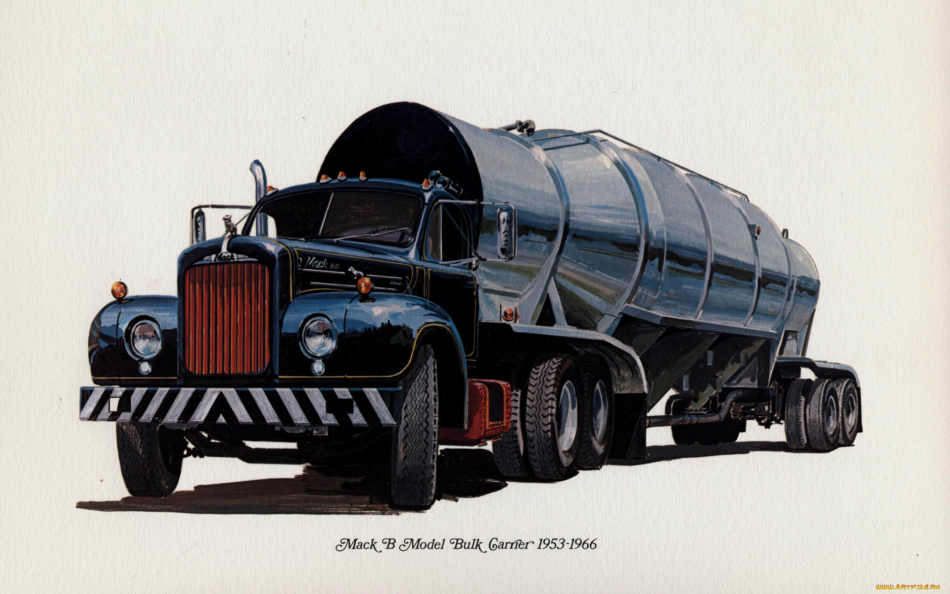 mack, автомобили, рисованные, paint, classic, print, truck, wallpaper