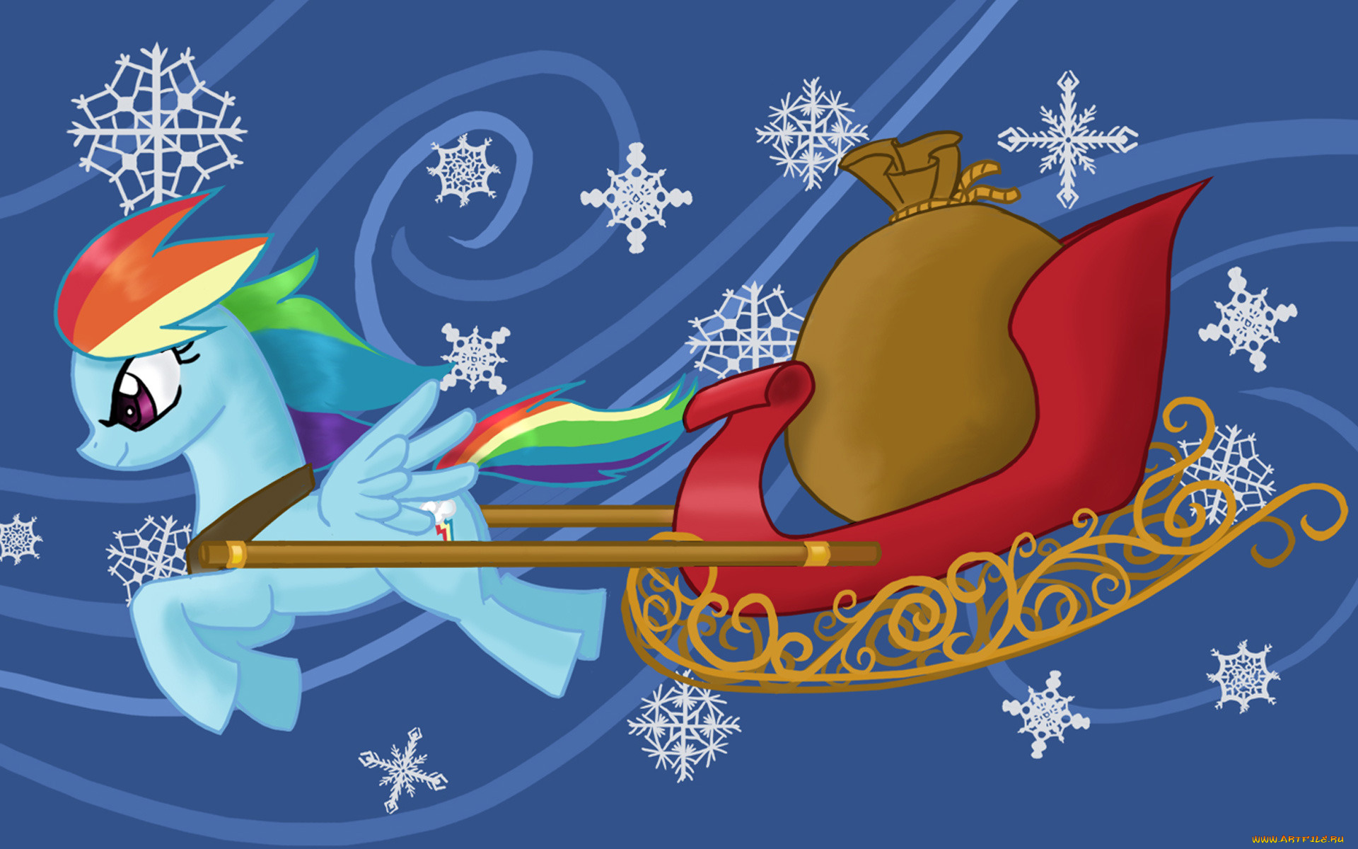 мультфильмы, my, little, pony, пони, сани