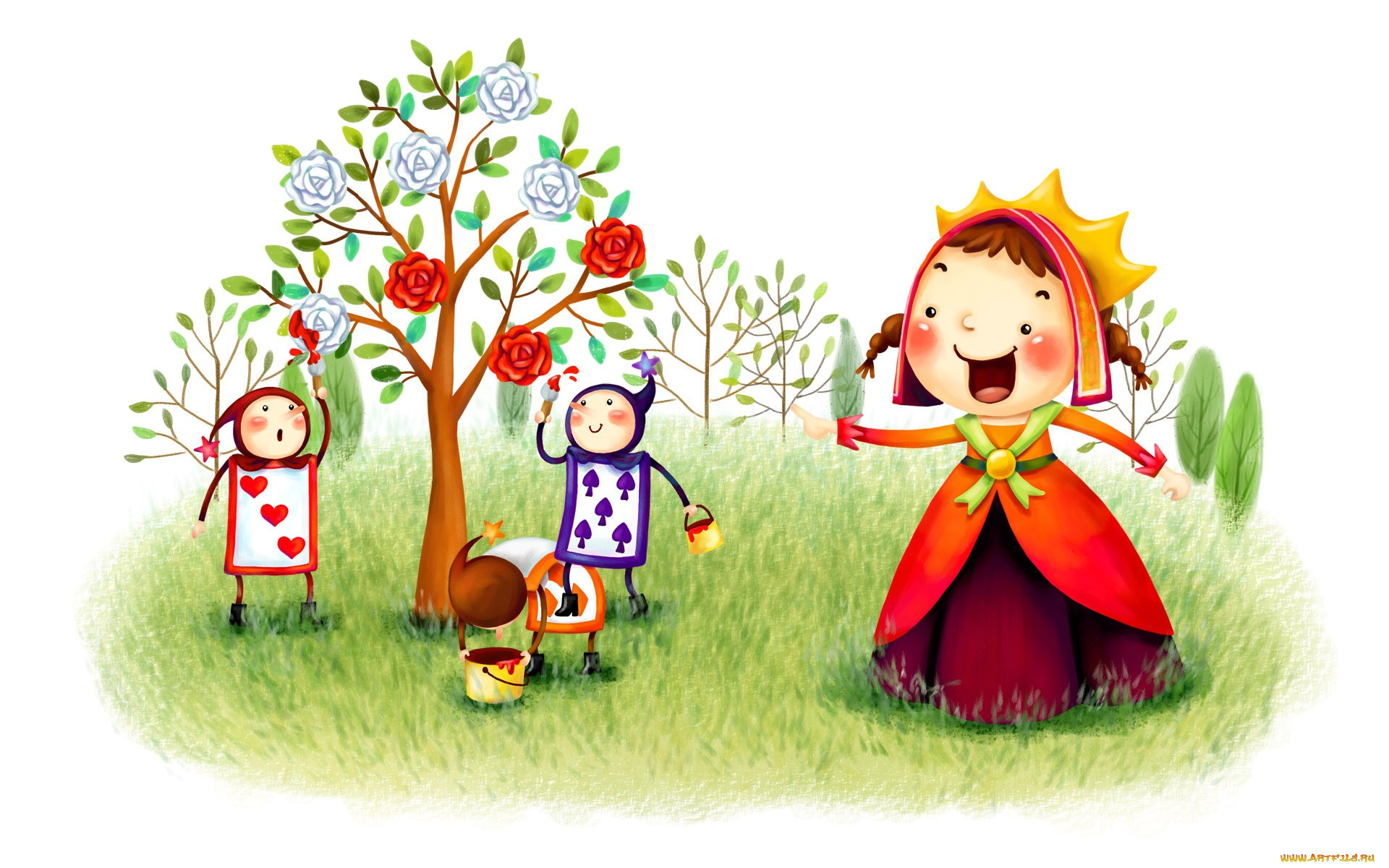 векторная, графика, девушка, дерево