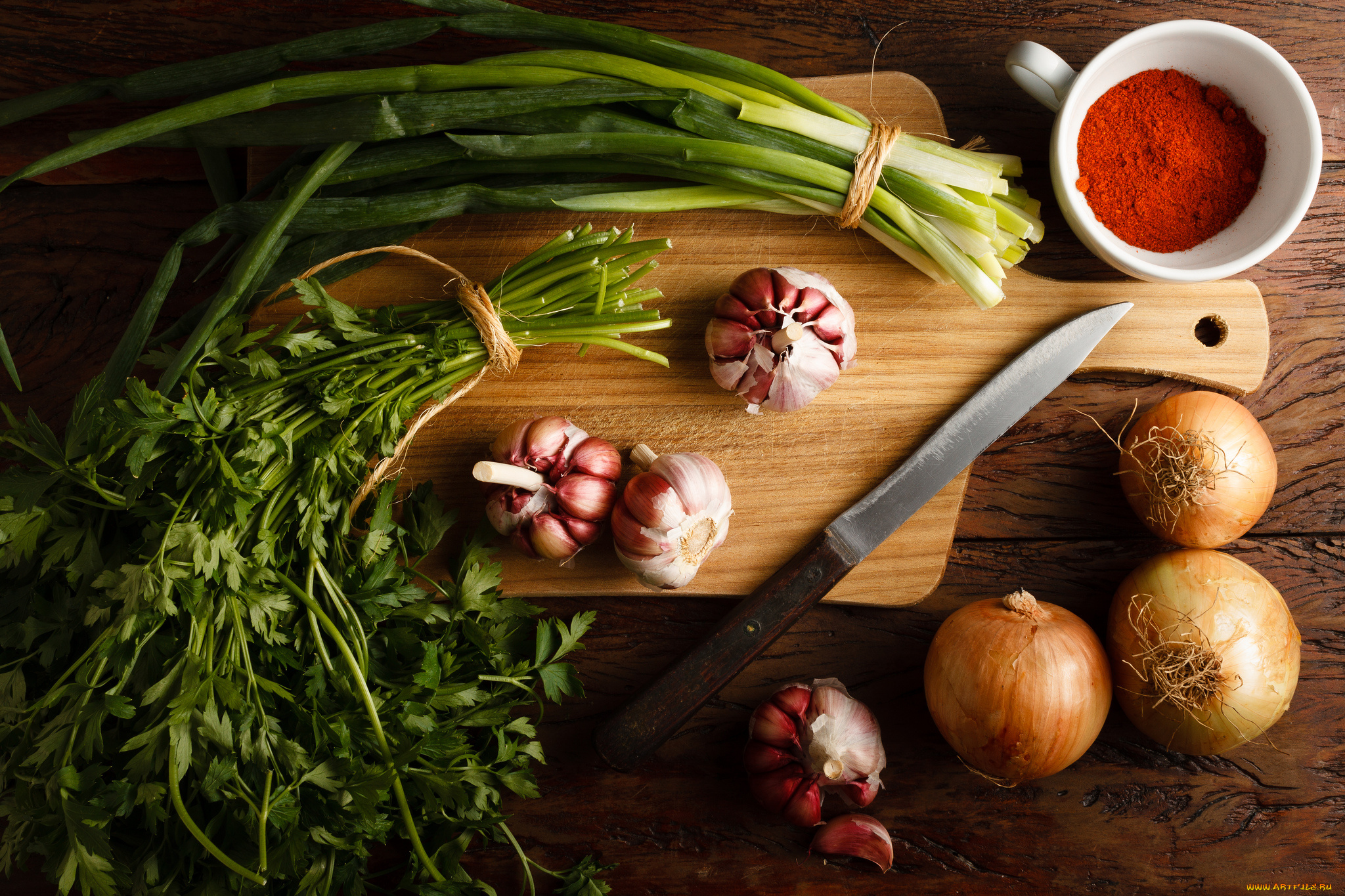 еда, овощи, специи, лук, петрушка, чеснок