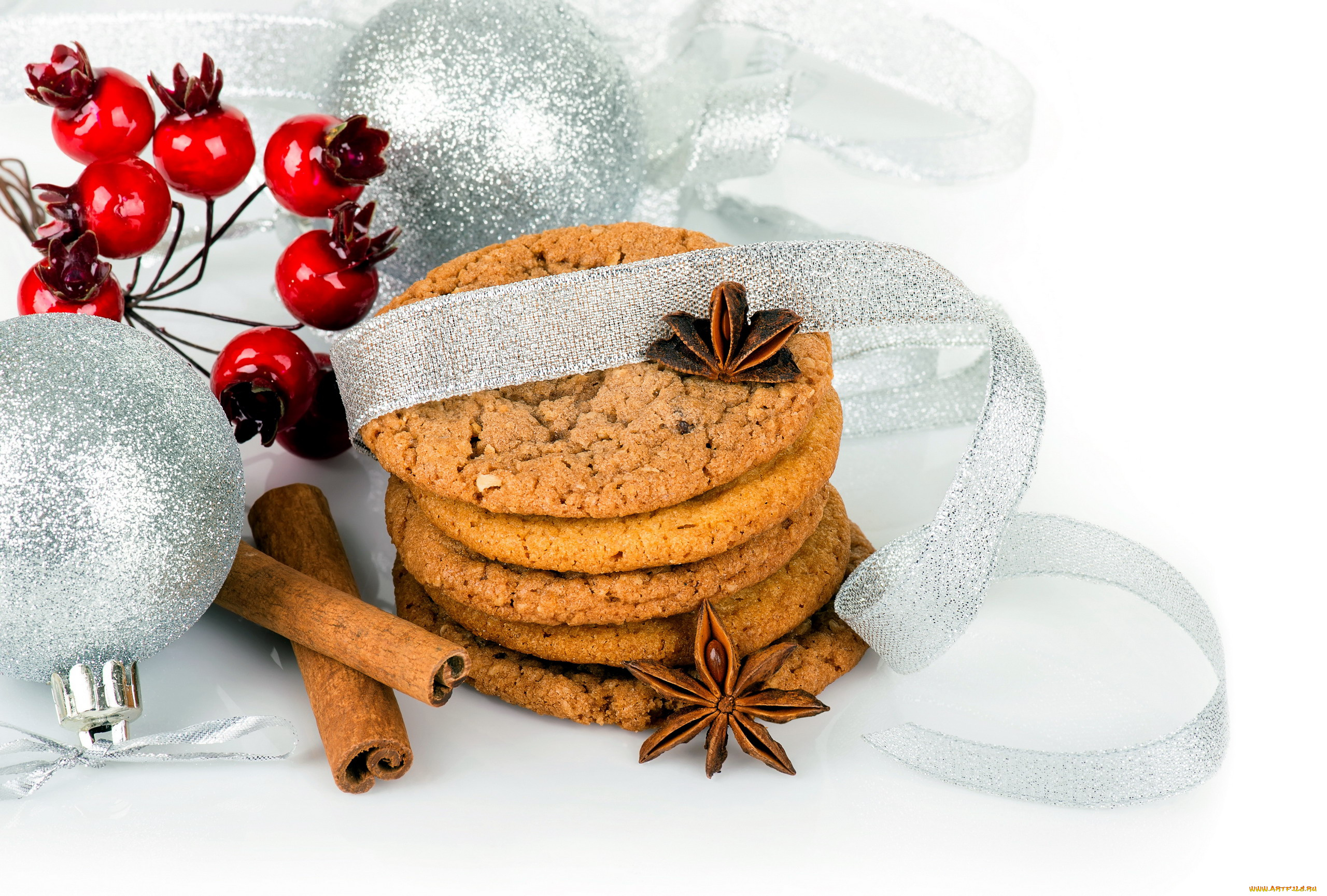 праздничные, угощения, бадьян, лента, печенье, корица