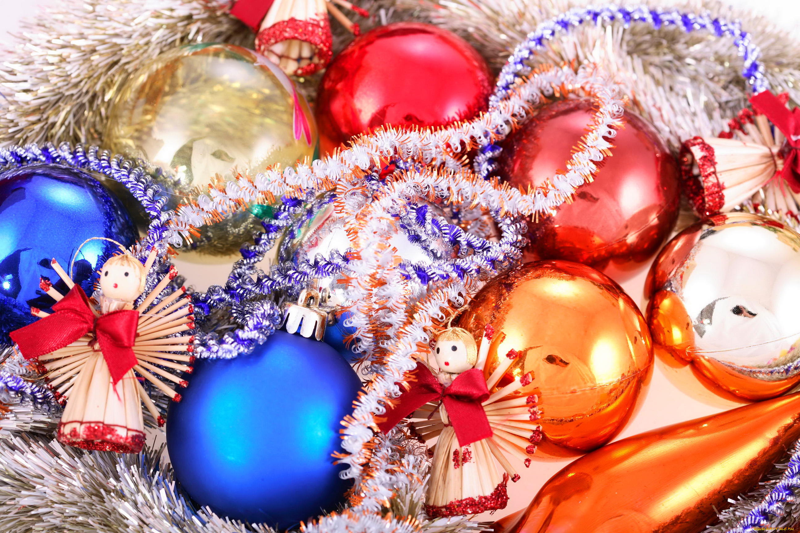 праздничные, шарики, мишура