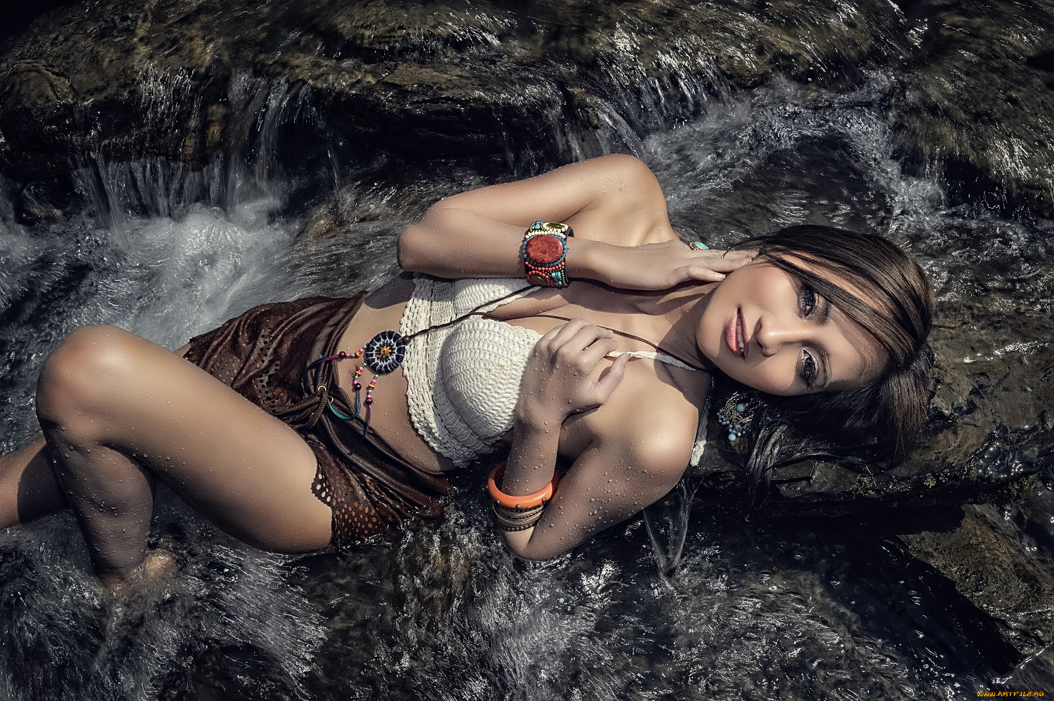 девушки, -unsort, , брюнетки, , шатенки, вода, поза, азиатка