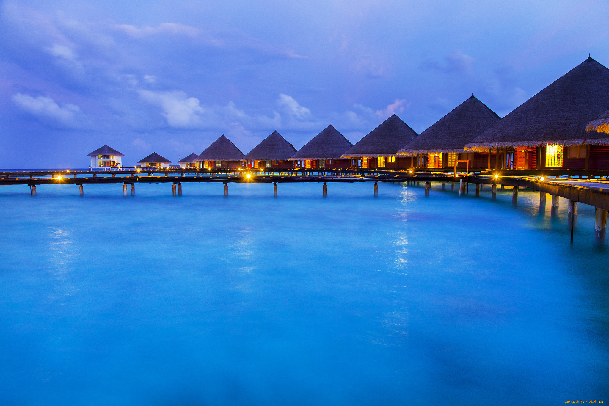 природа, тропики, бунгало, океан