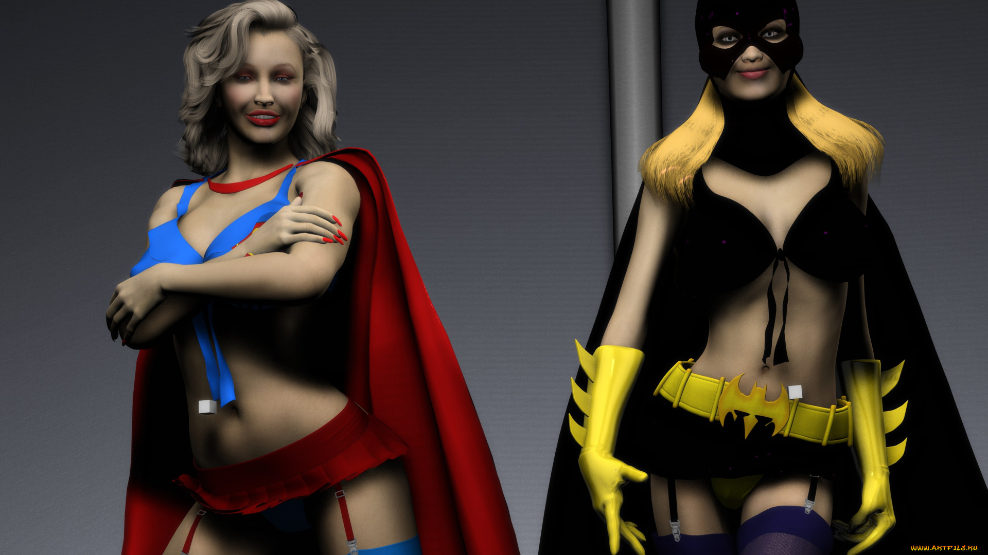 3д, графика, фантазия, , fantasy, девушки, взгляд, фон