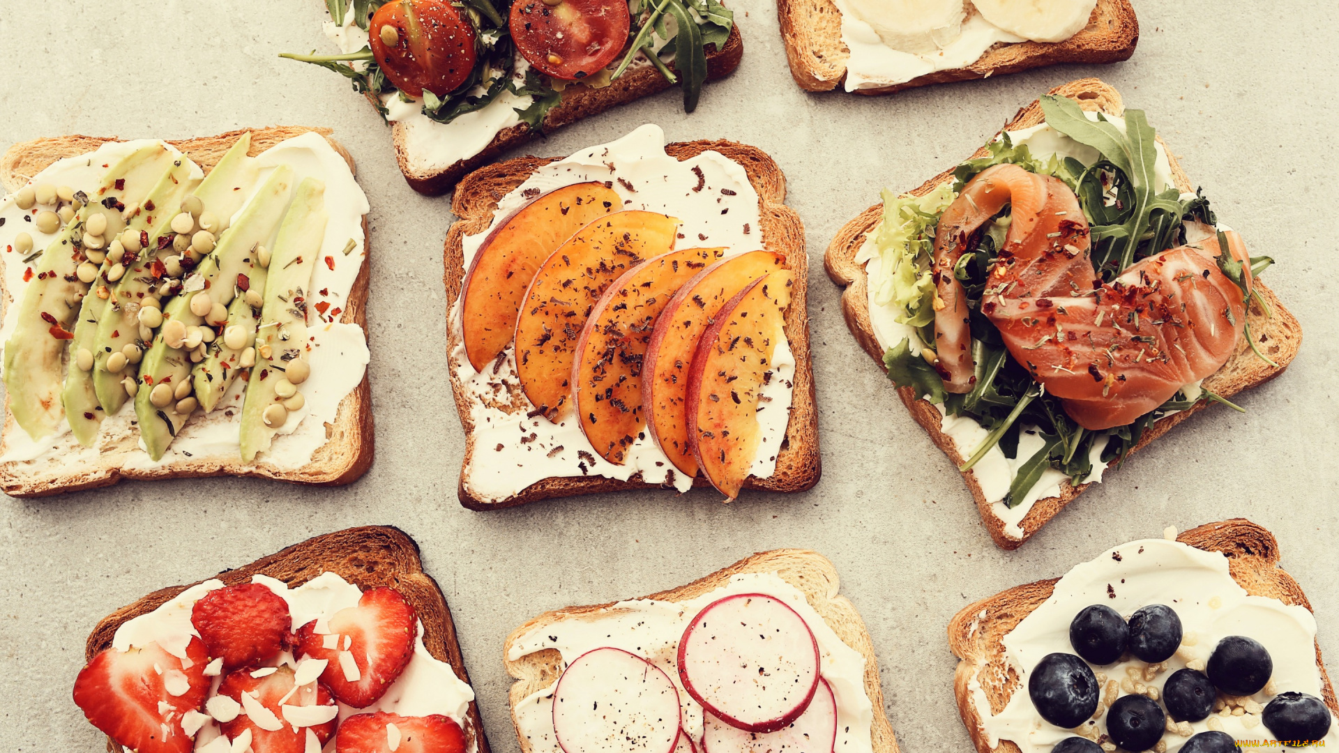 еда, бутерброды, , гамбургеры, , канапе, tomato, fish, помидор, рыба, blueberry, strawberry, черника, bread, овощи, peach, персик, зелень, хлеб, клубника