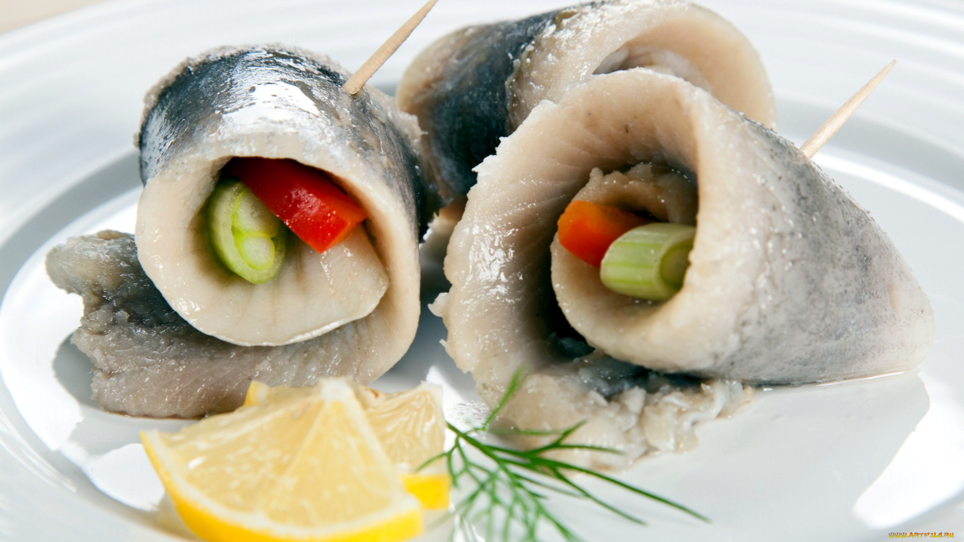 еда, рыбные, блюда, , с, морепродуктами, селедка, закуска, укроп, лимон