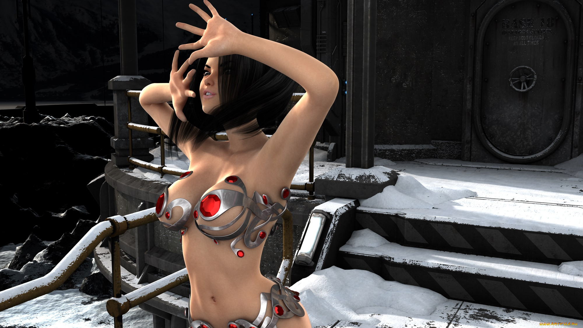 3д, графика, фантазия, , fantasy, девушка, взгляд, фон