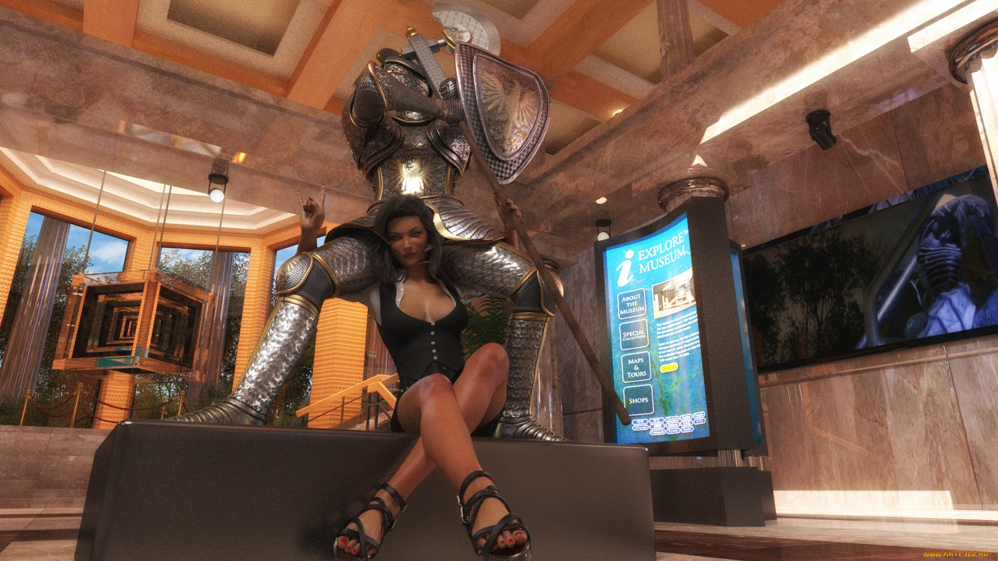 3д, графика, фантазия, , fantasy, фон, взгляд, девушка