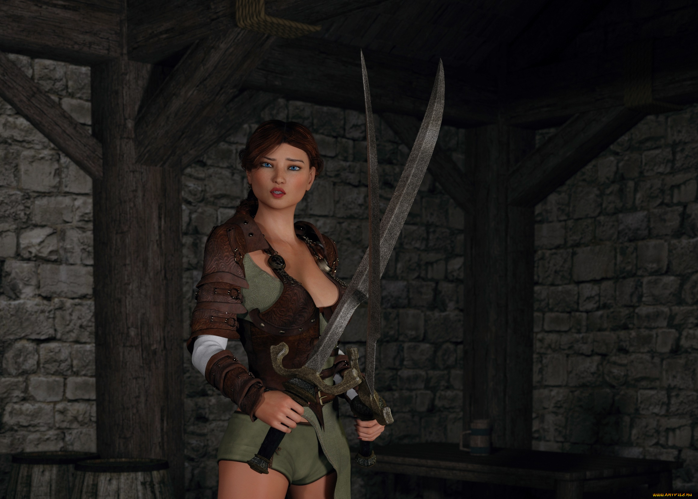 3д, графика, фантазия, , fantasy, девушка, взгляд, фон