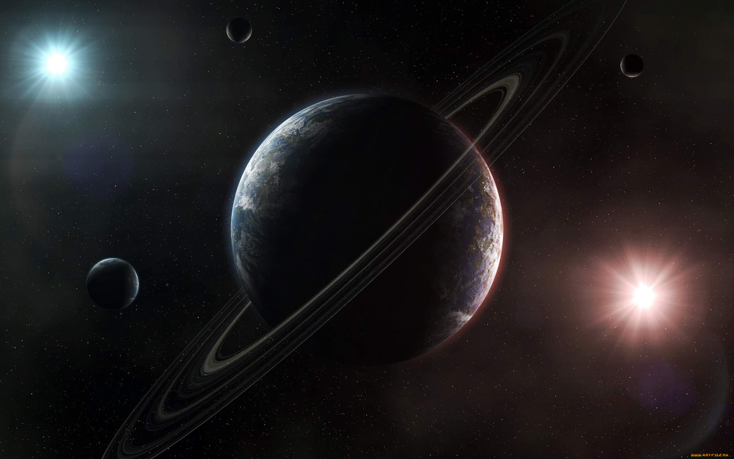 космос, арт, планеты, галактика, вселенная, звезды