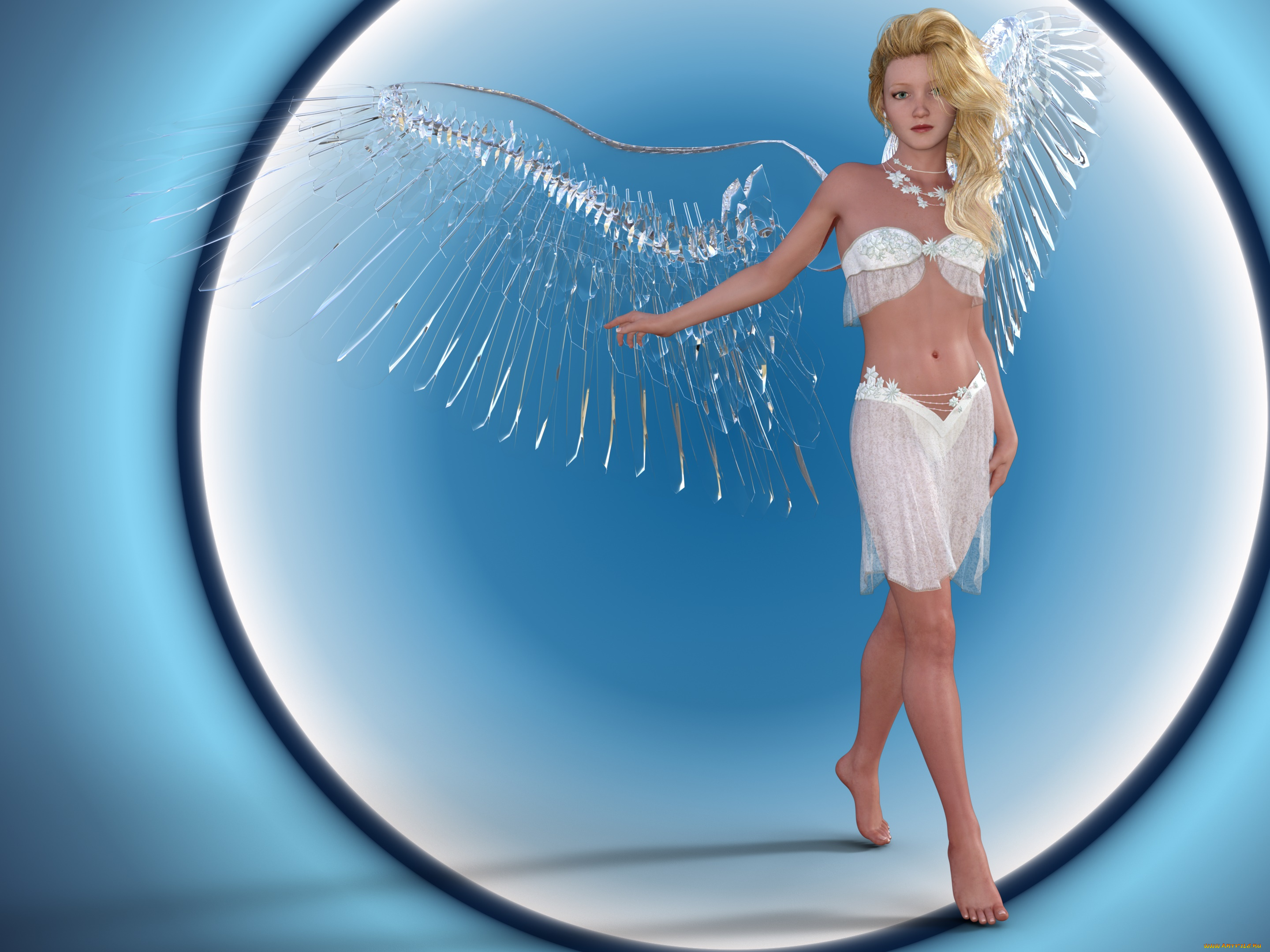 3д, графика, ангел, , angel, фон, взгляд, девушка