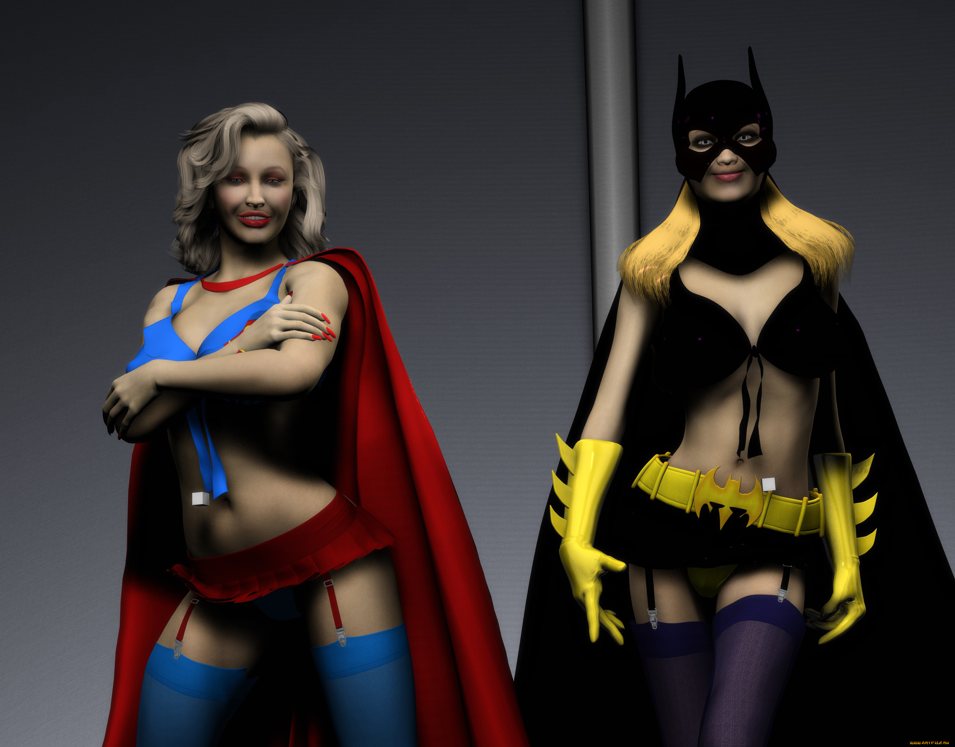 3д, графика, фантазия, , fantasy, девушки, взгляд, фон