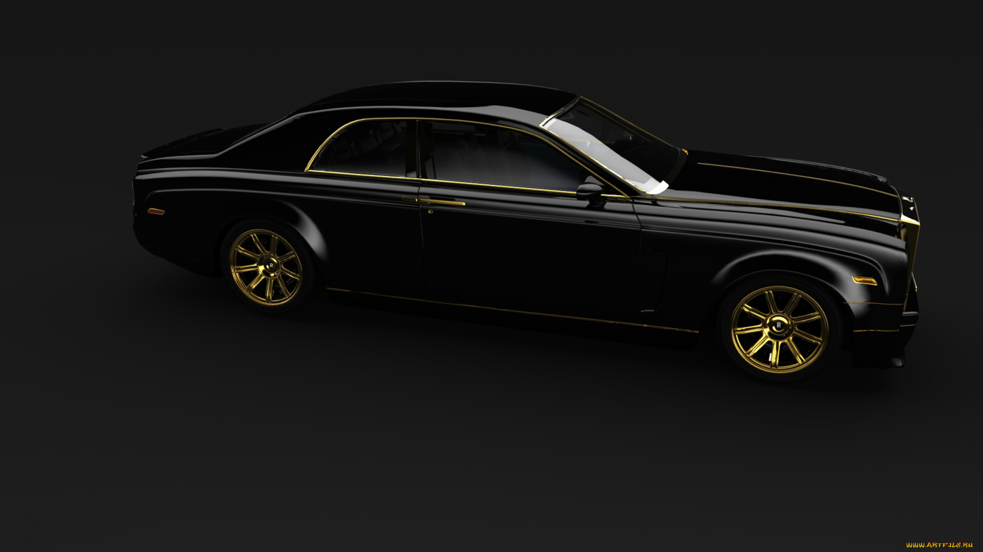 rolls-royce, phantom, bozca, gold, автомобили, 3д, gold, bozca, phantom, rolls-royce
