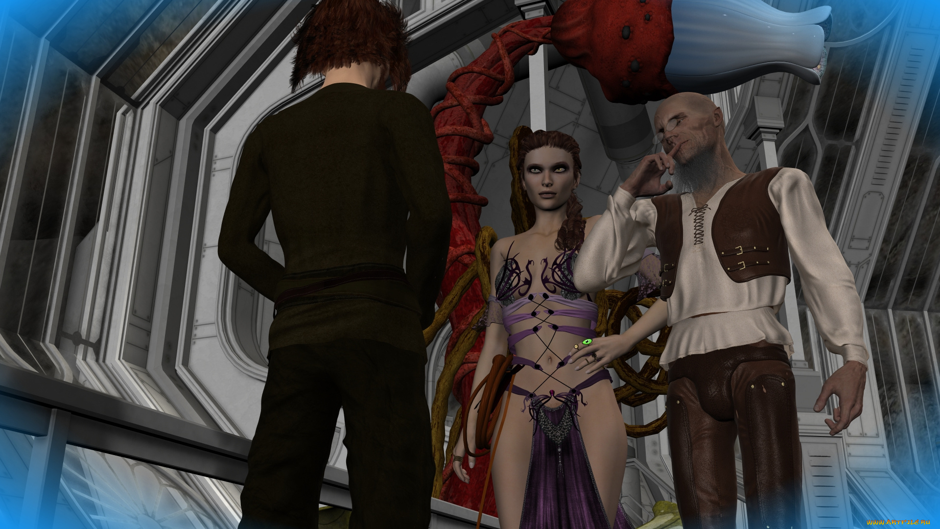 3д, графика, фантазия, , fantasy, фон, взгляд, девушка