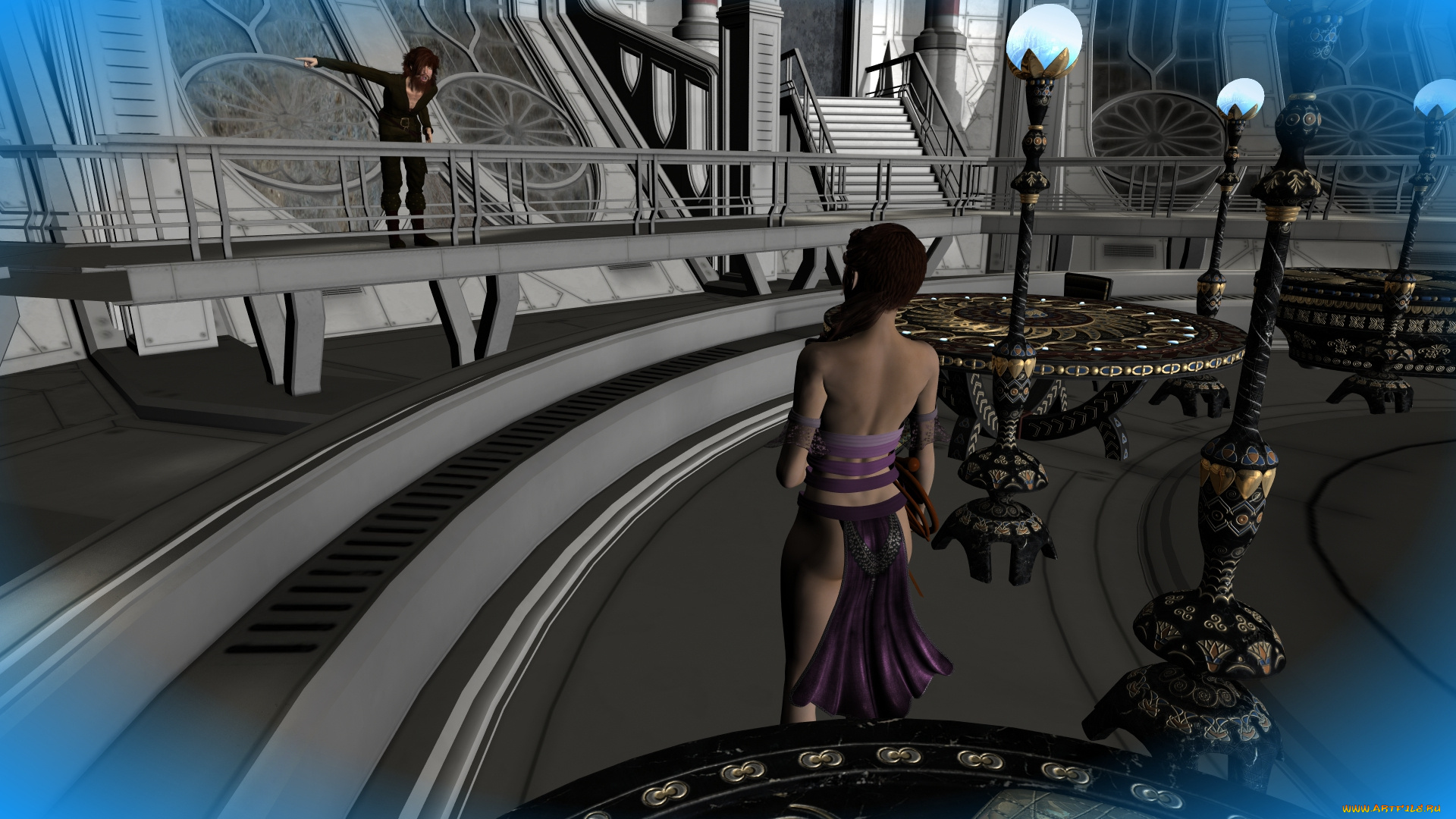 3д, графика, фантазия, , fantasy, фон, взгляд, девушка