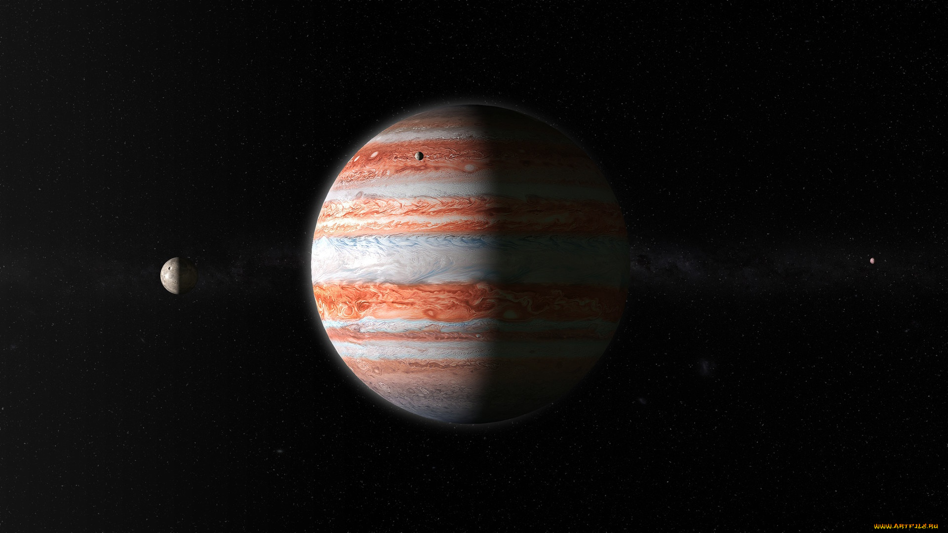 космос, юпитер, спутник, газовый, гигант, система
