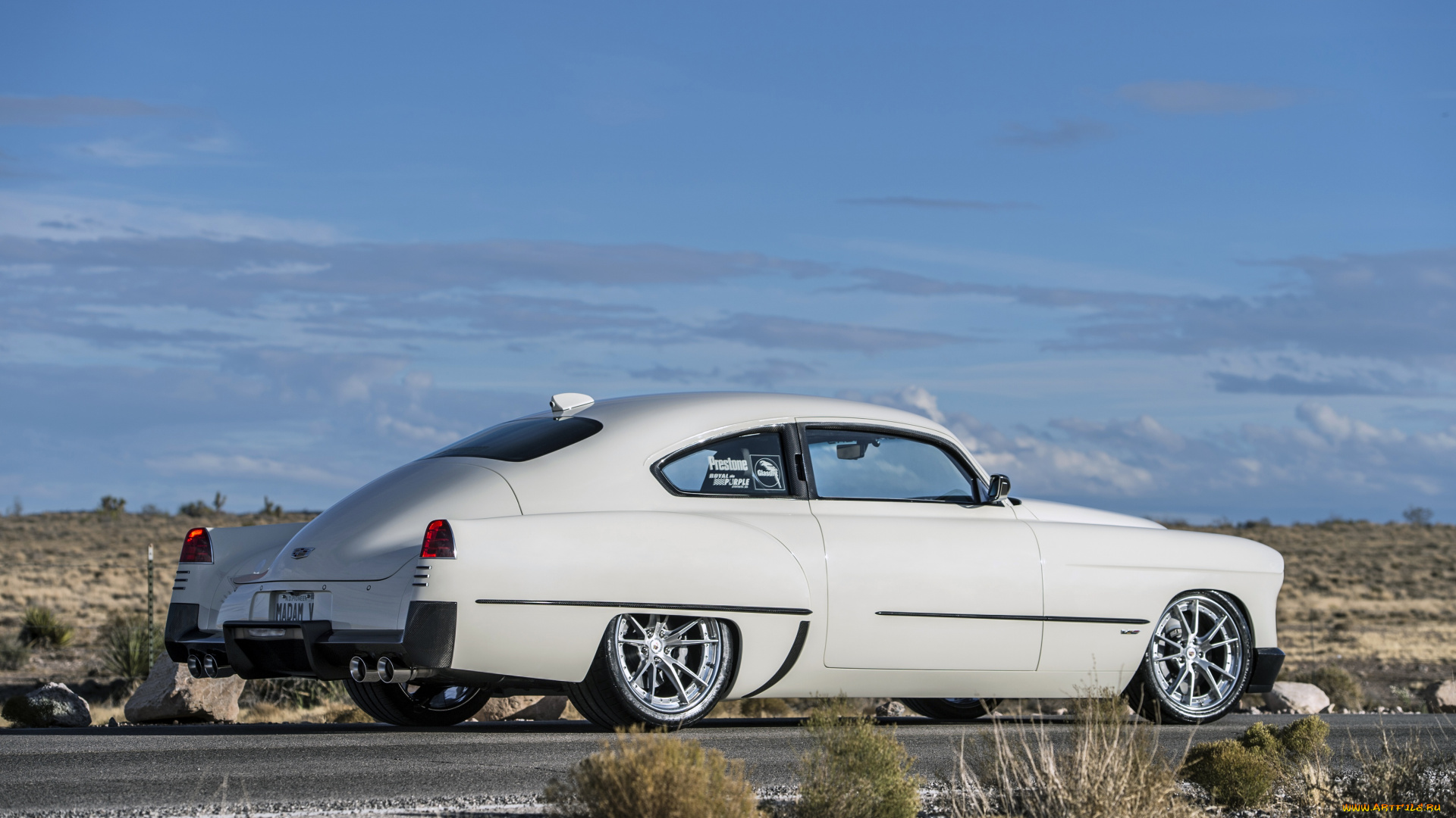 автомобили, cadillac, white, side, 1948, rear, ringbrothers, madam, v