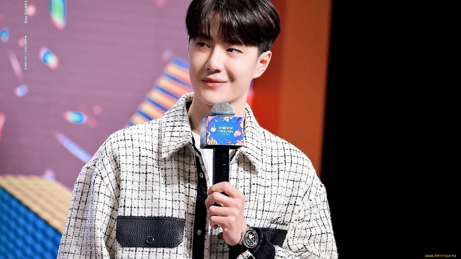 мужчины, wang, yi, bo, актер, певец, микрофон, пиджак