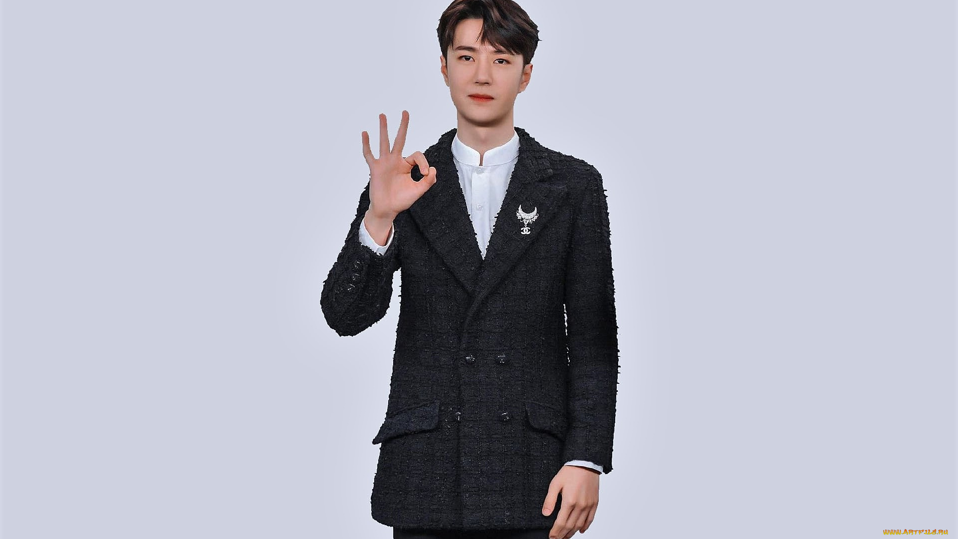 мужчины, wang, yi, bo, актер, пиджак, брошь, жест