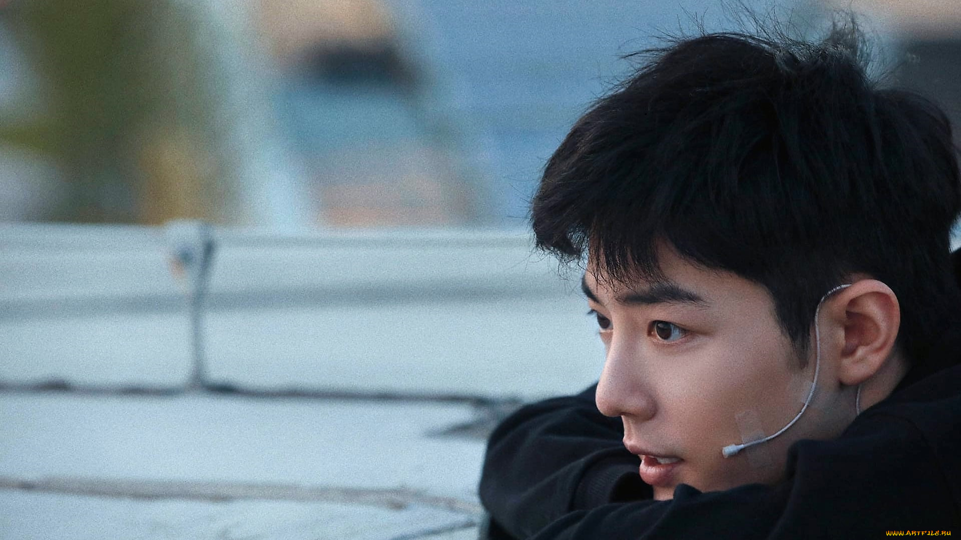 мужчины, xiao, zhan, лицо, свитер