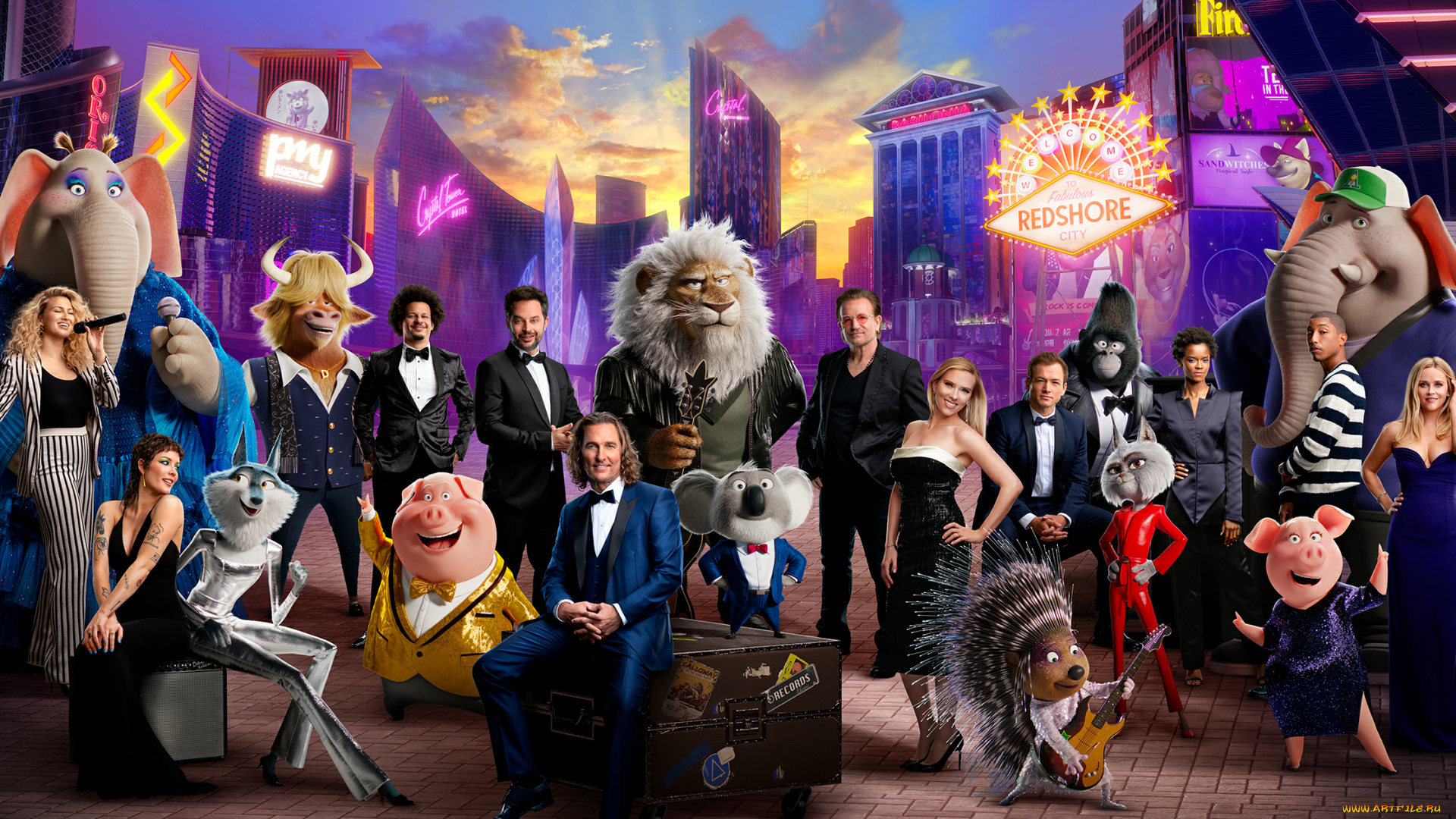 sing, 2, , , 2021, , мультфильмы, sing, 2, зверопой, вторая, часть, мультфильм, озвучка, персонаж, актеры, мэттью, макконахи, cкарлетт, йоханссон, taron, egerton, bobby, cannavale, pharrell, williams