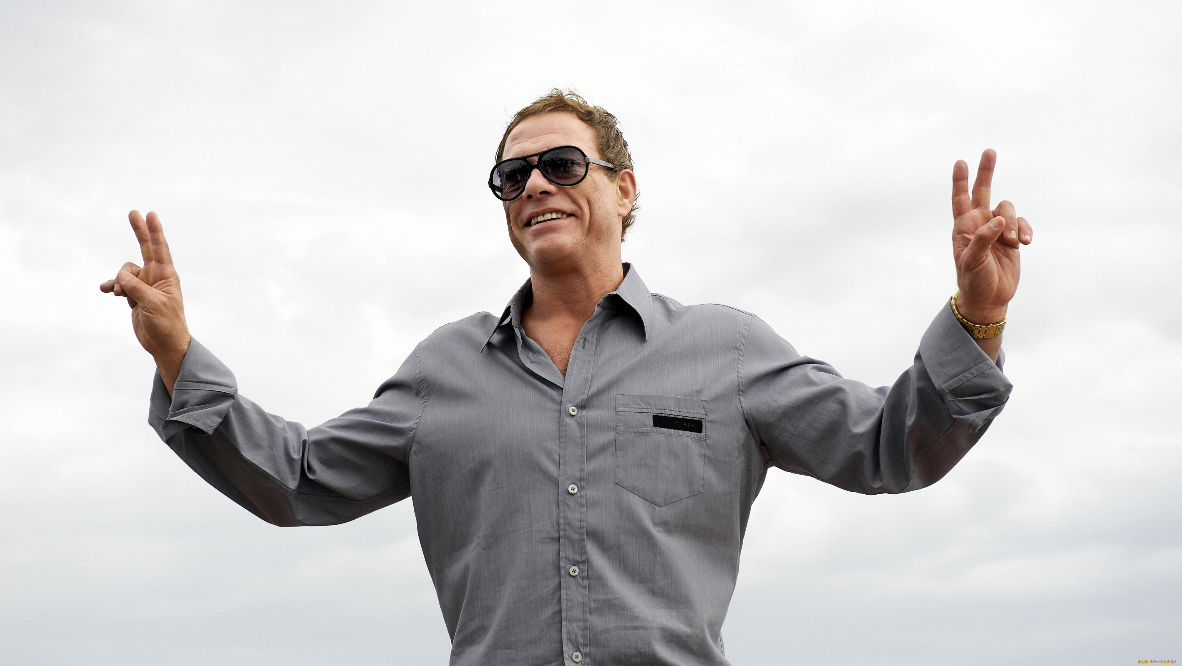 мужчины, jean-claude, van, damme, актер, рубашка, жест, очки