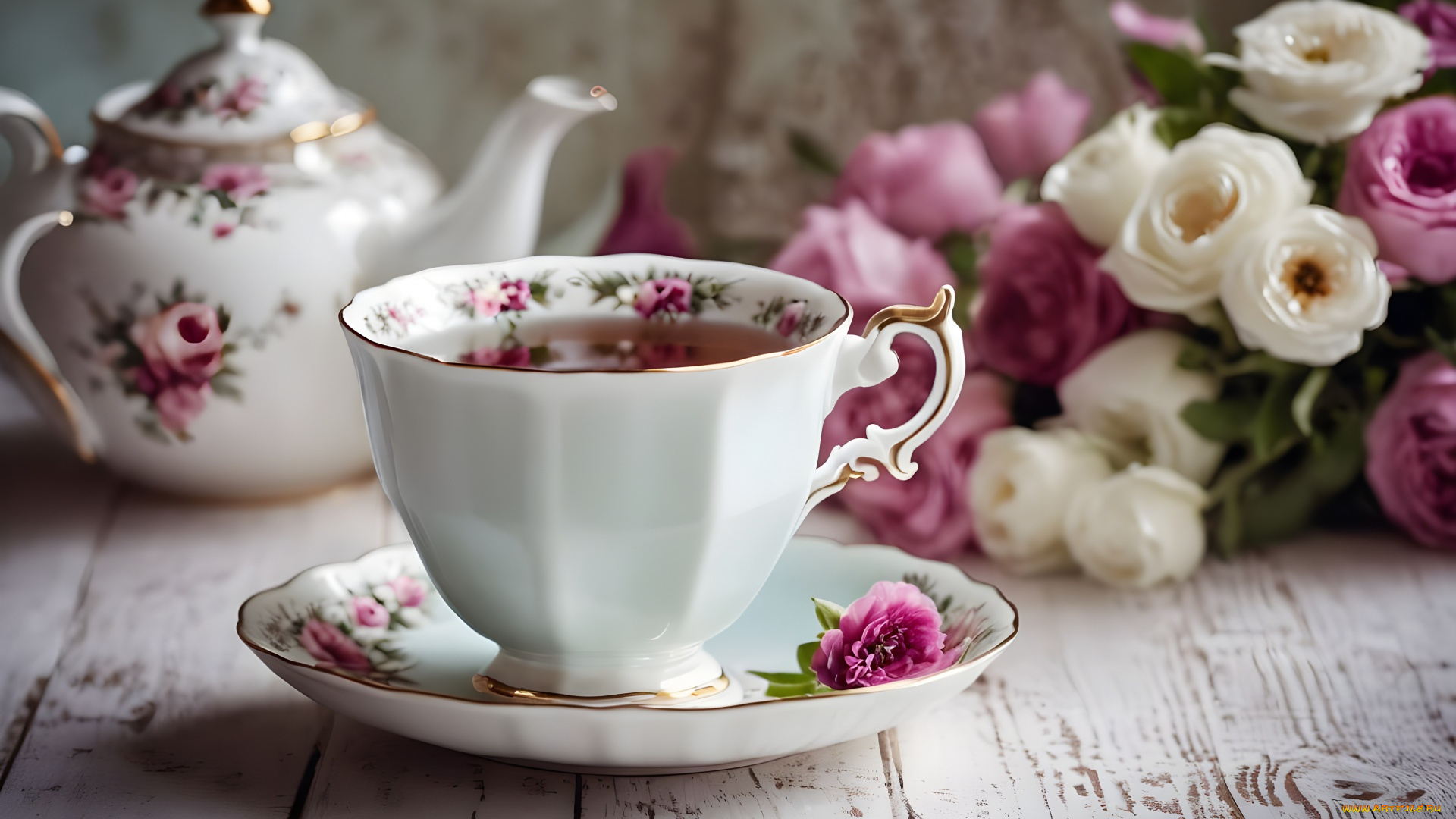 еда, напитки, , чай, цветы, чай, чашка, блюдце