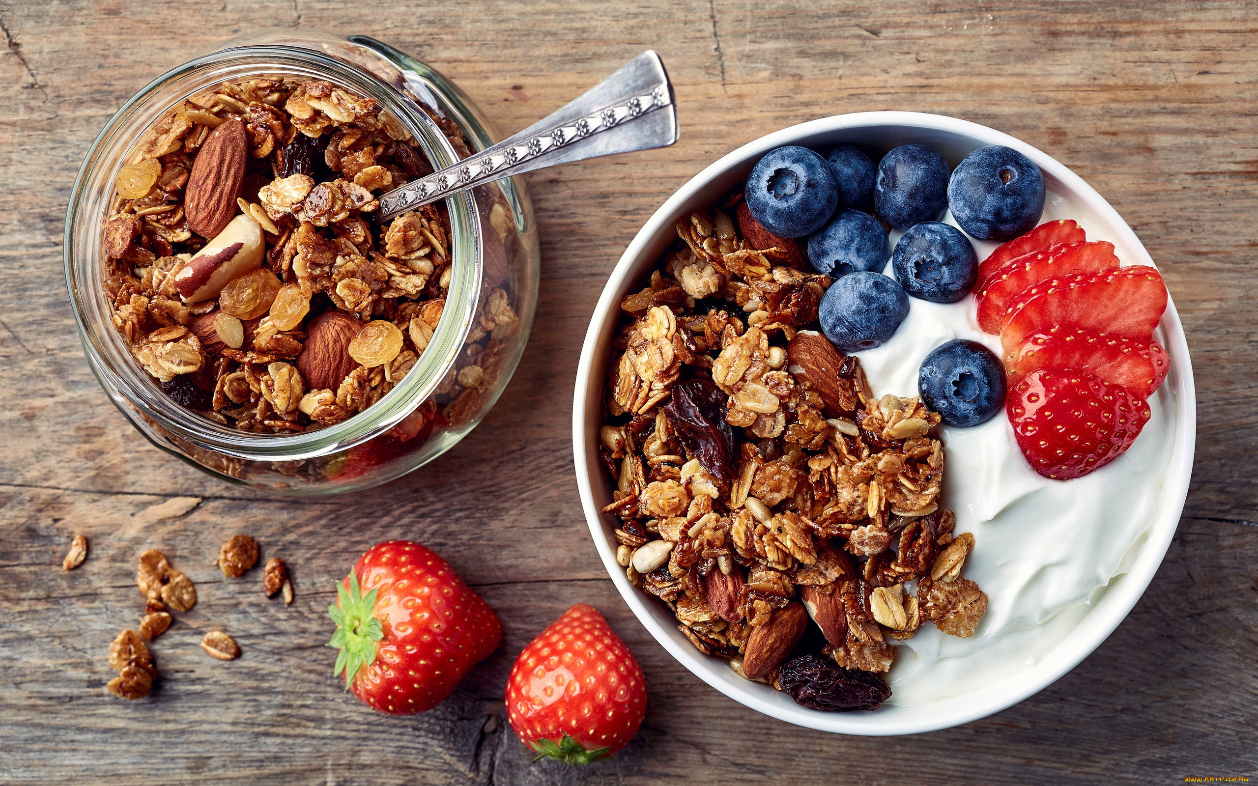 еда, мюсли, , хлопья, завтрак, орехи, ягоды