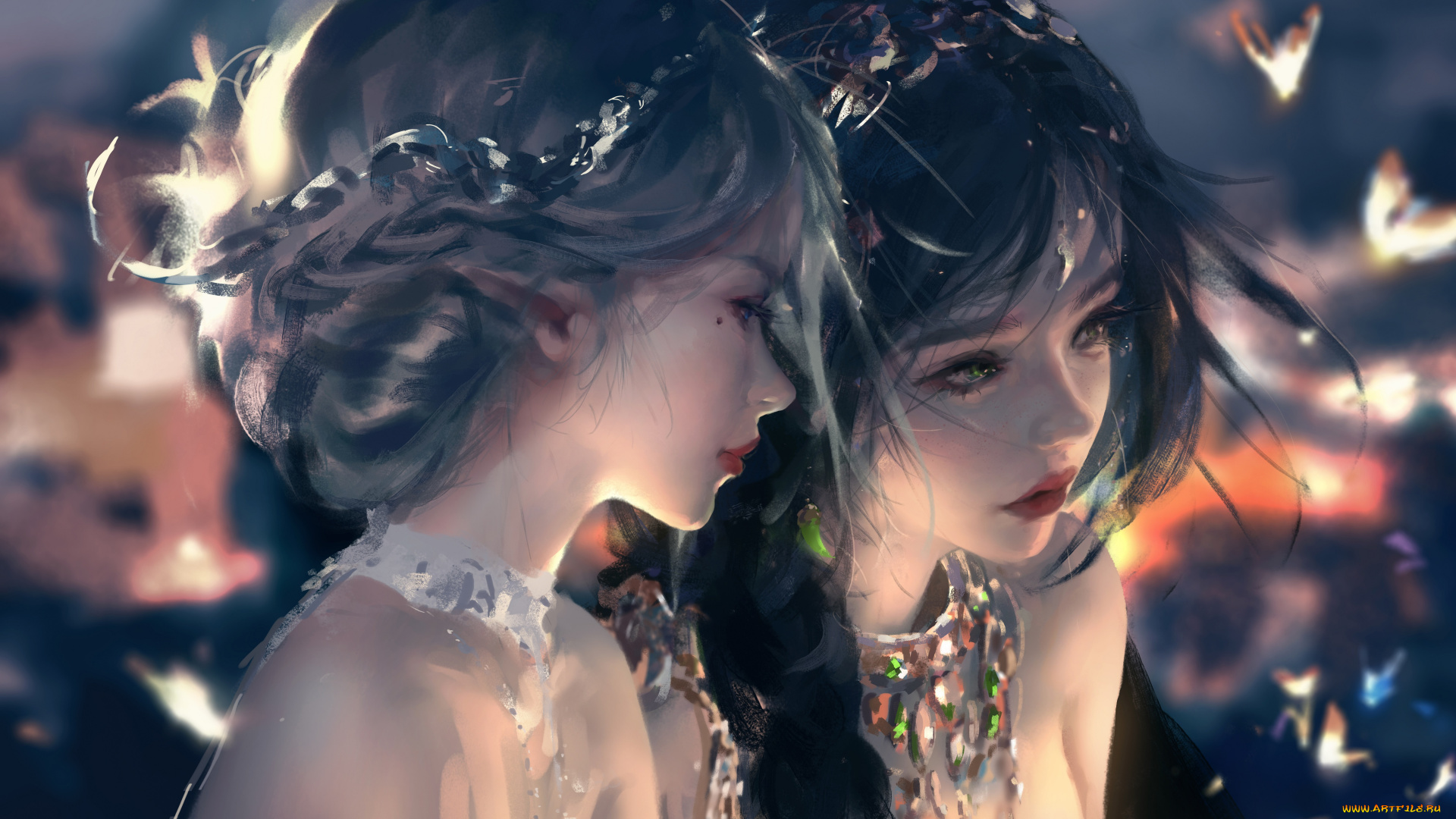 фэнтези, девушки, wlop