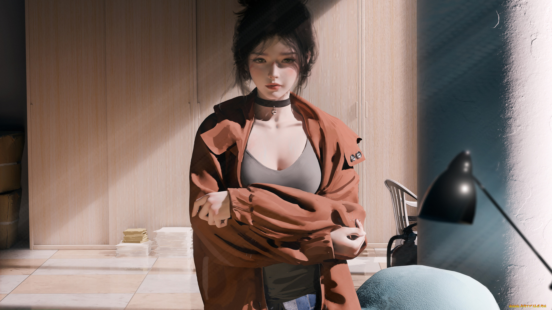 рисованное, люди, девушка, wlop