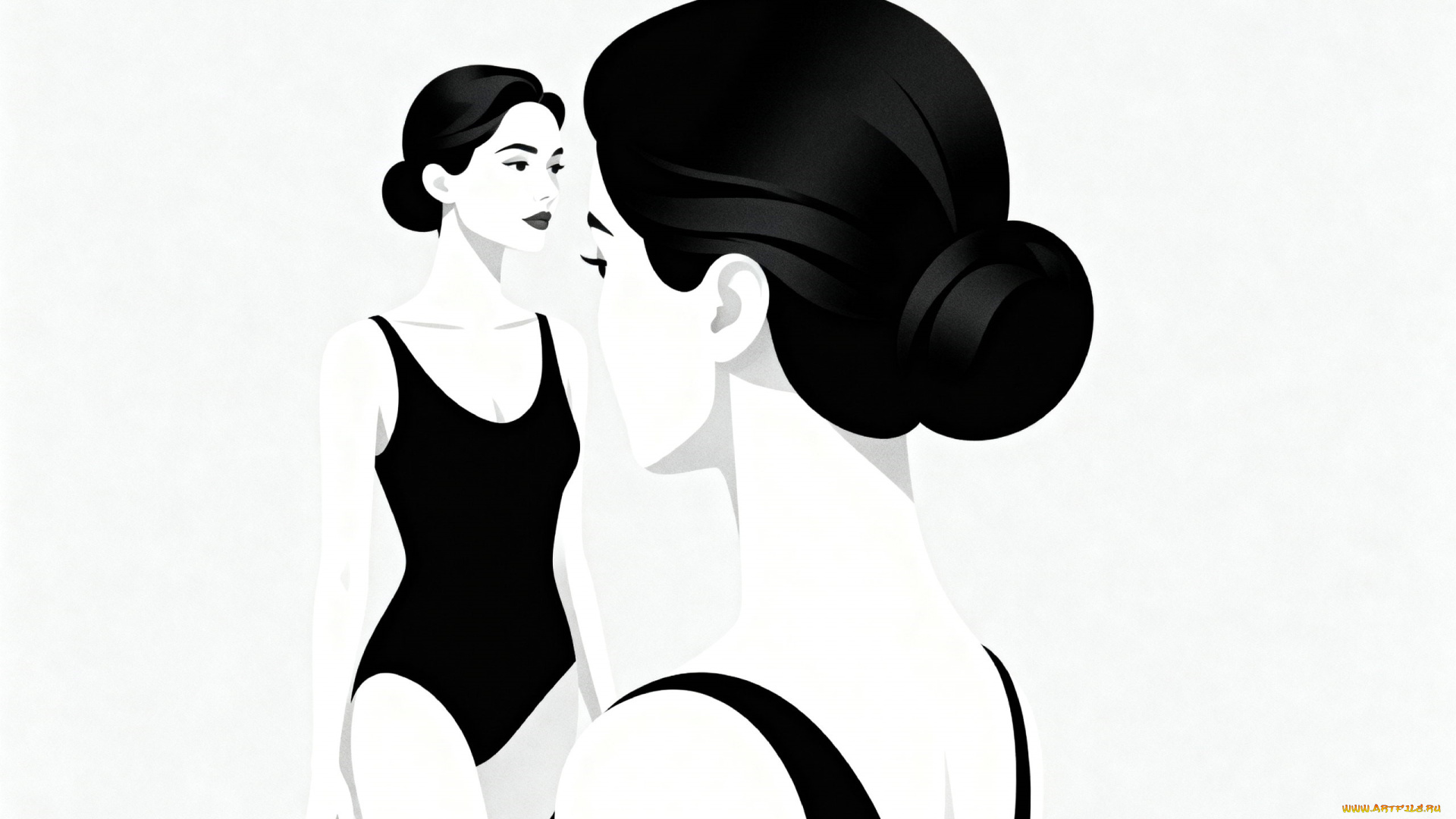 векторная, графика, девушки, , girls, девушка, брюнетка, купальник