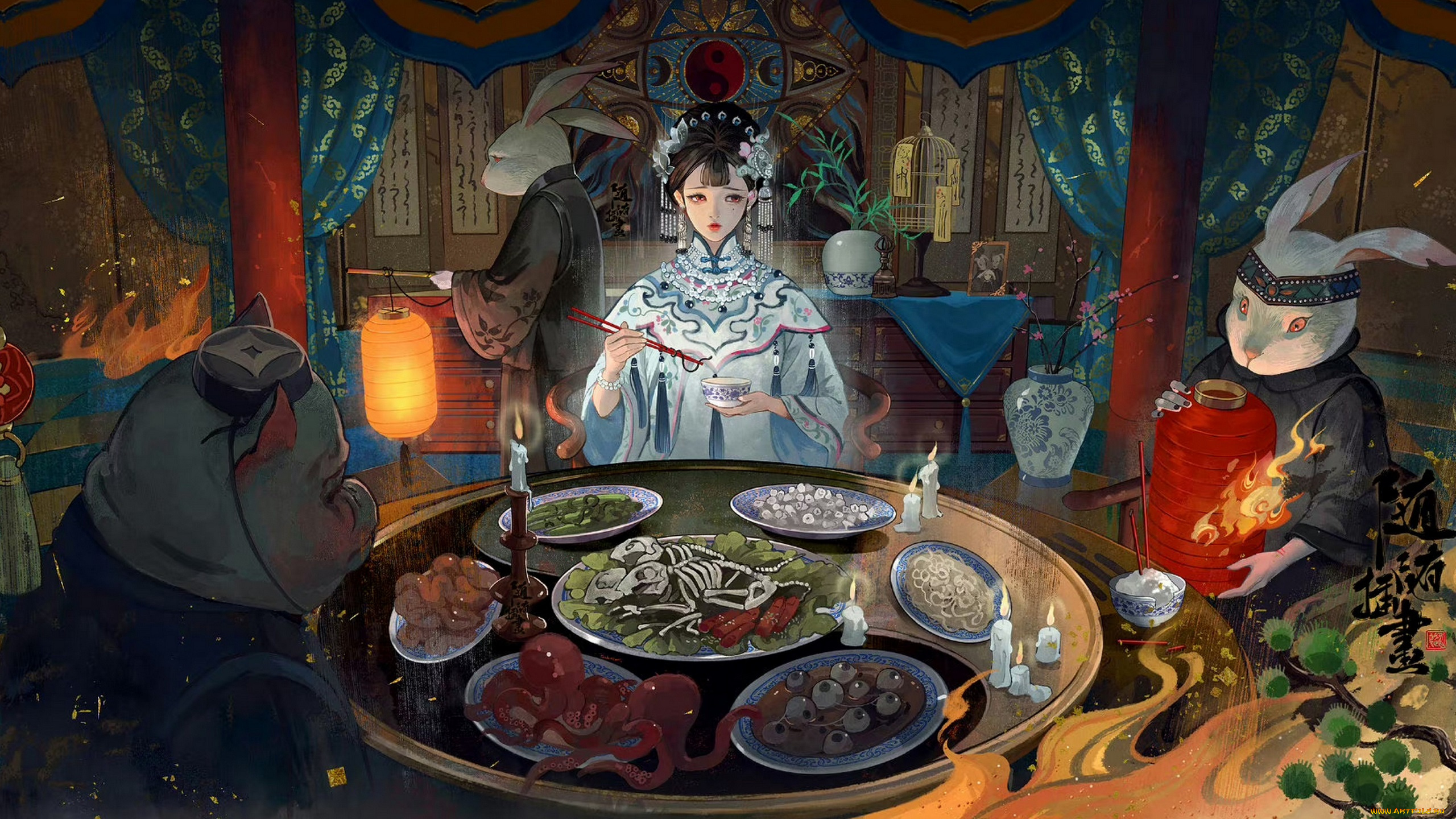 фэнтези, красавицы, и, чудовища, девушка