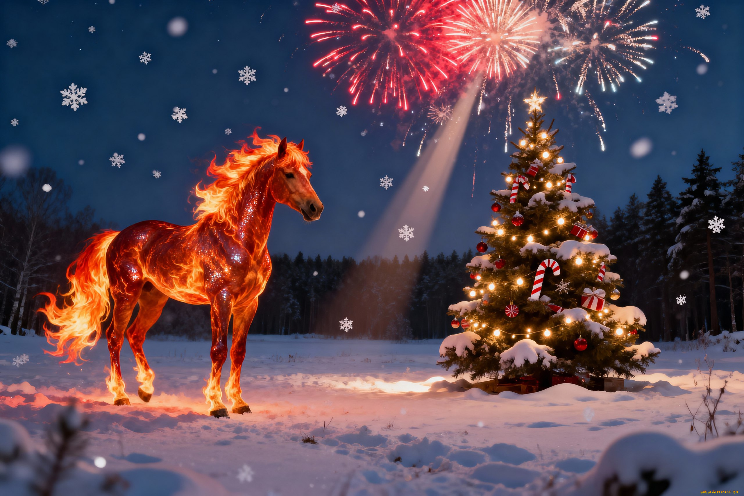 праздничные, -, разное, , новый, год, новогодняя, лошадь