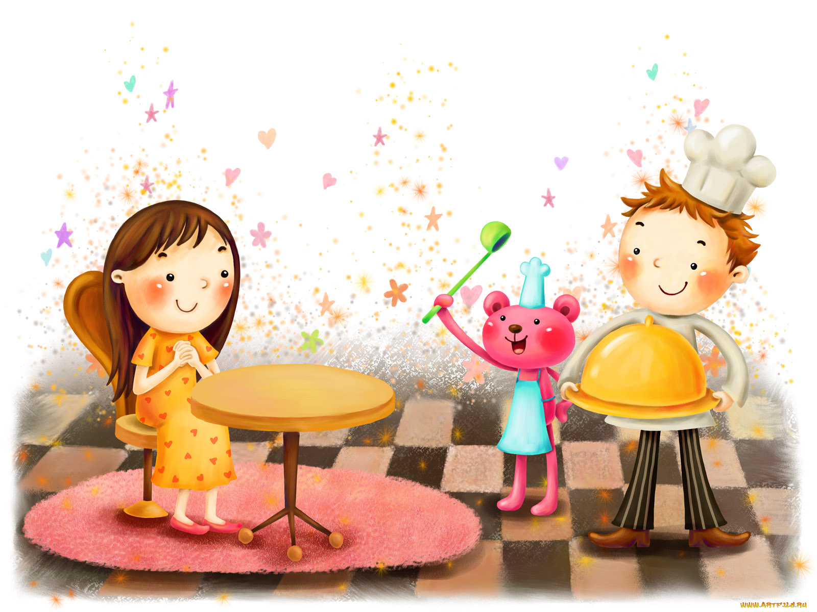 рисованные, дети