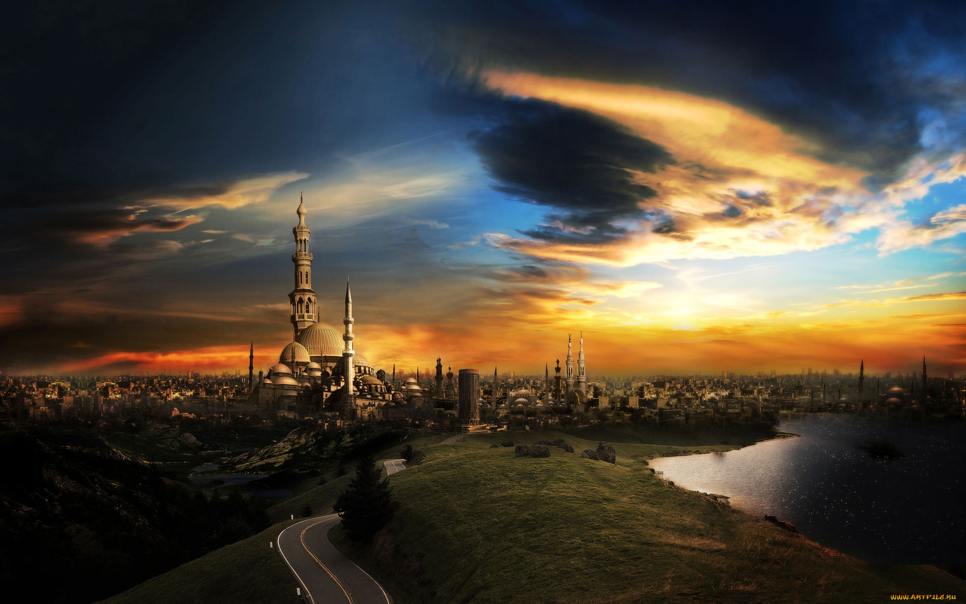 city, of, thousand, minarets, фэнтези, иные, миры, времена