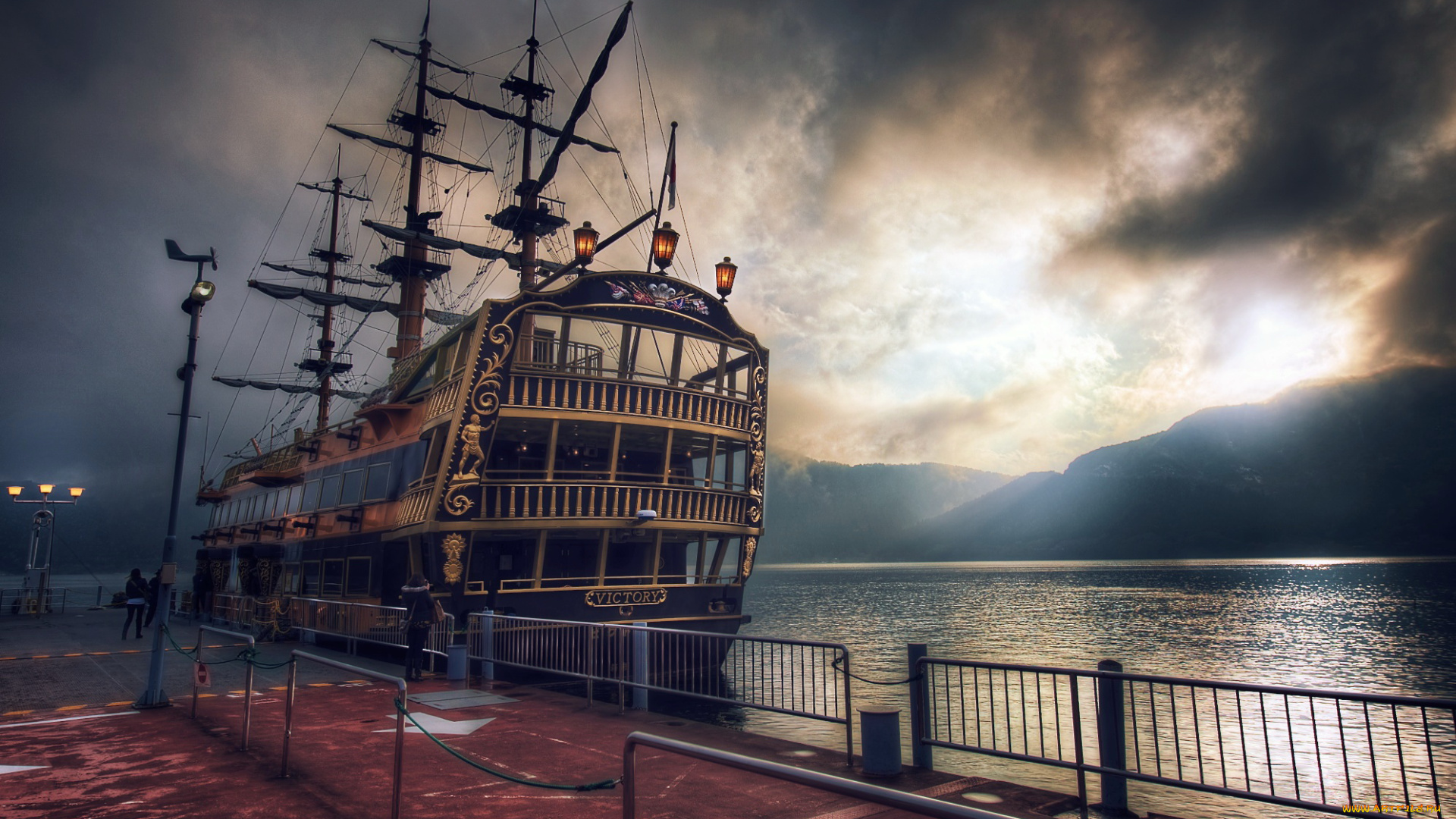 корабли, фрегаты, старинный, парусник