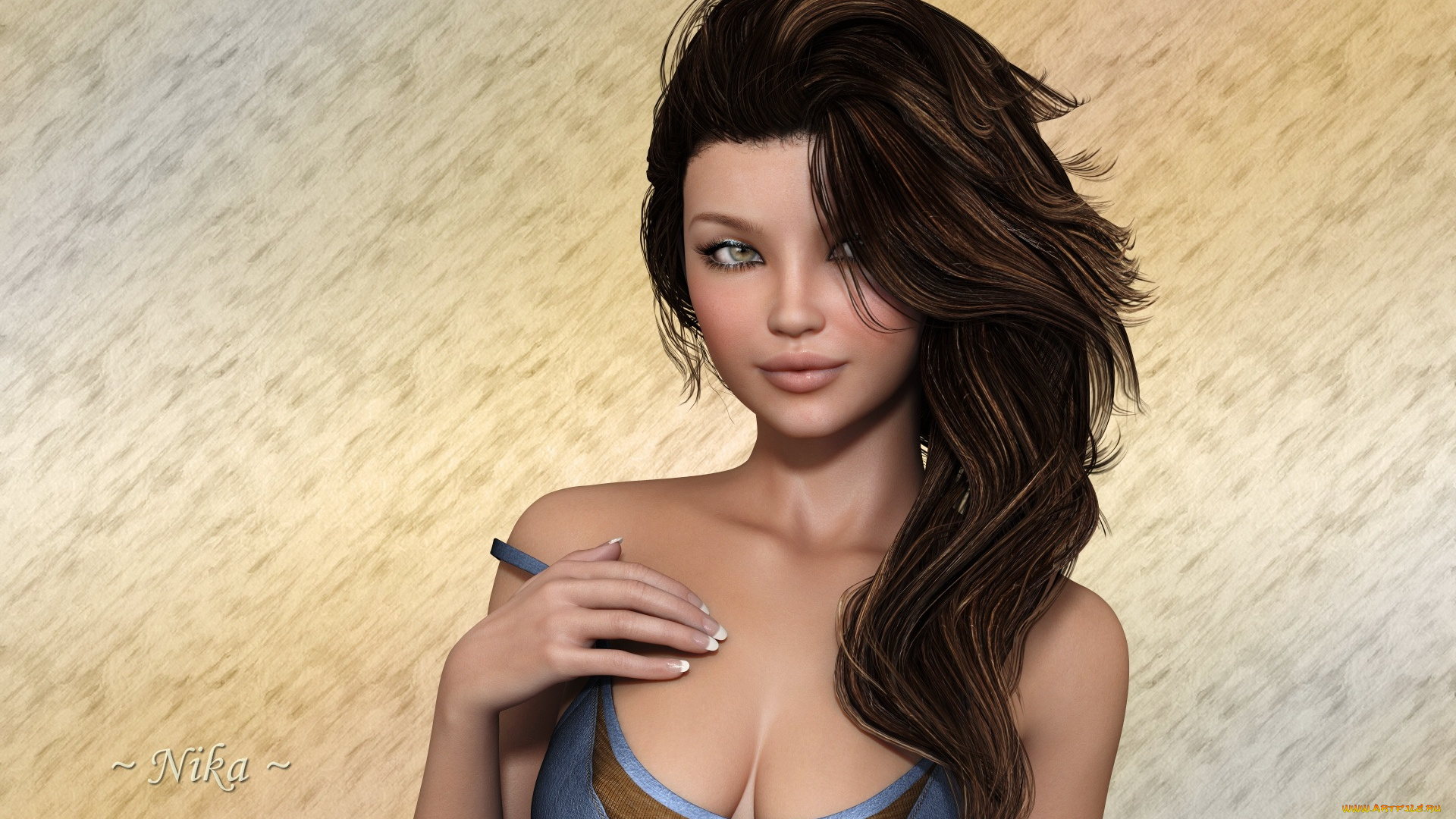 3д, графика, portraits, , портрет, девушка, взгляд