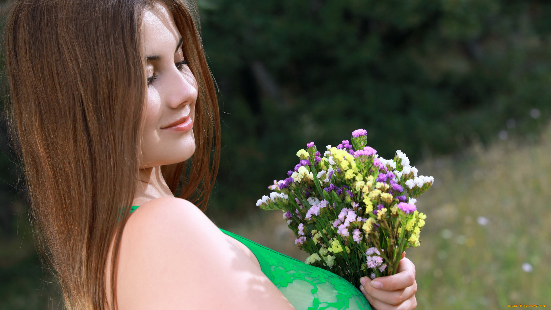 marta, девушки, -unsort, , брюнетки, , шатенки, букет, цветы