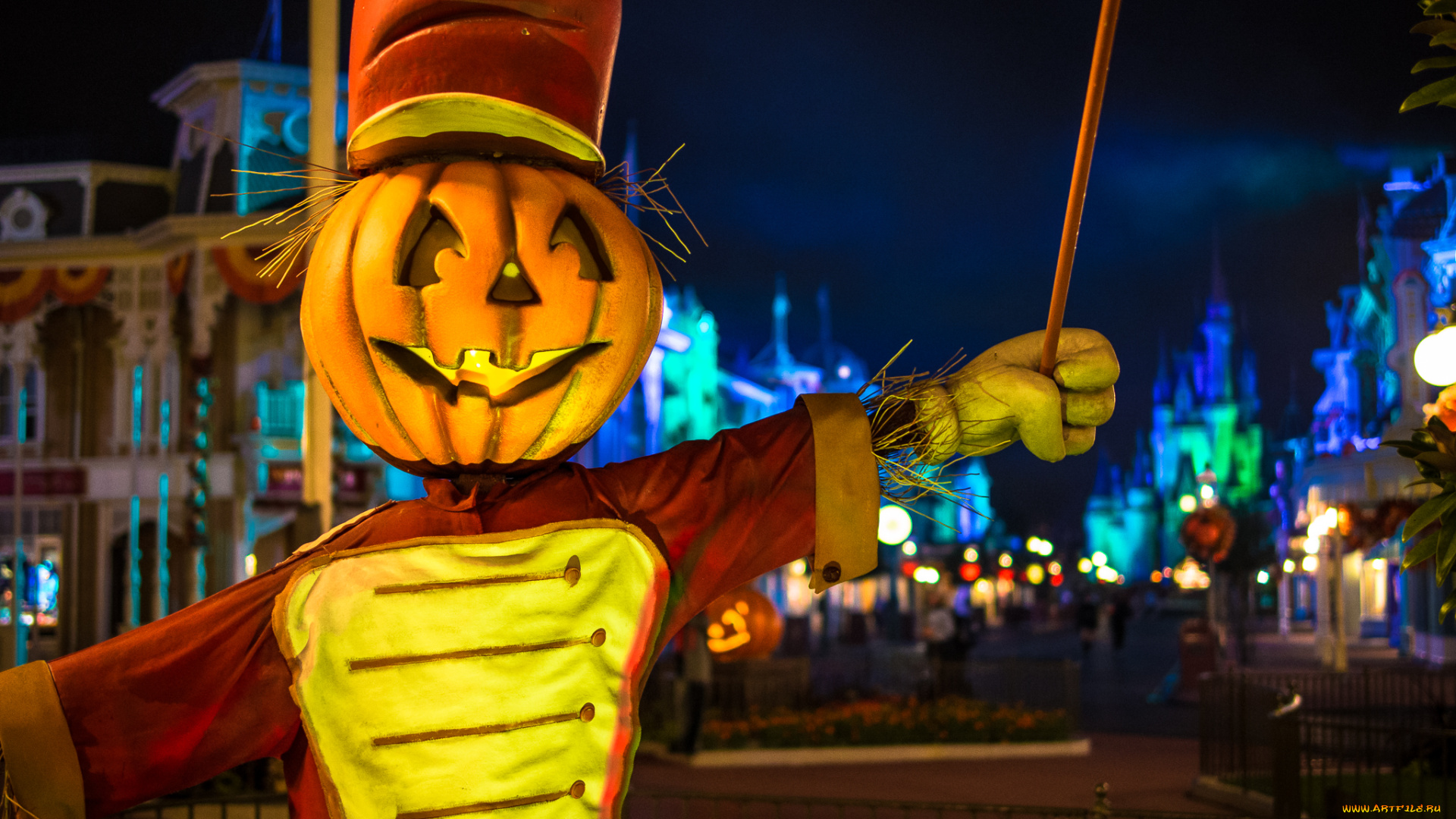 праздничные, хэллоуин, парк, диснея