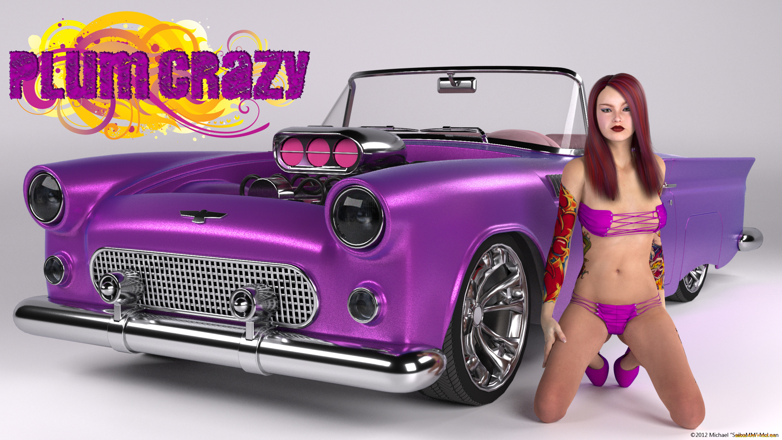 автомобили, 3д, девушка, автомобиль