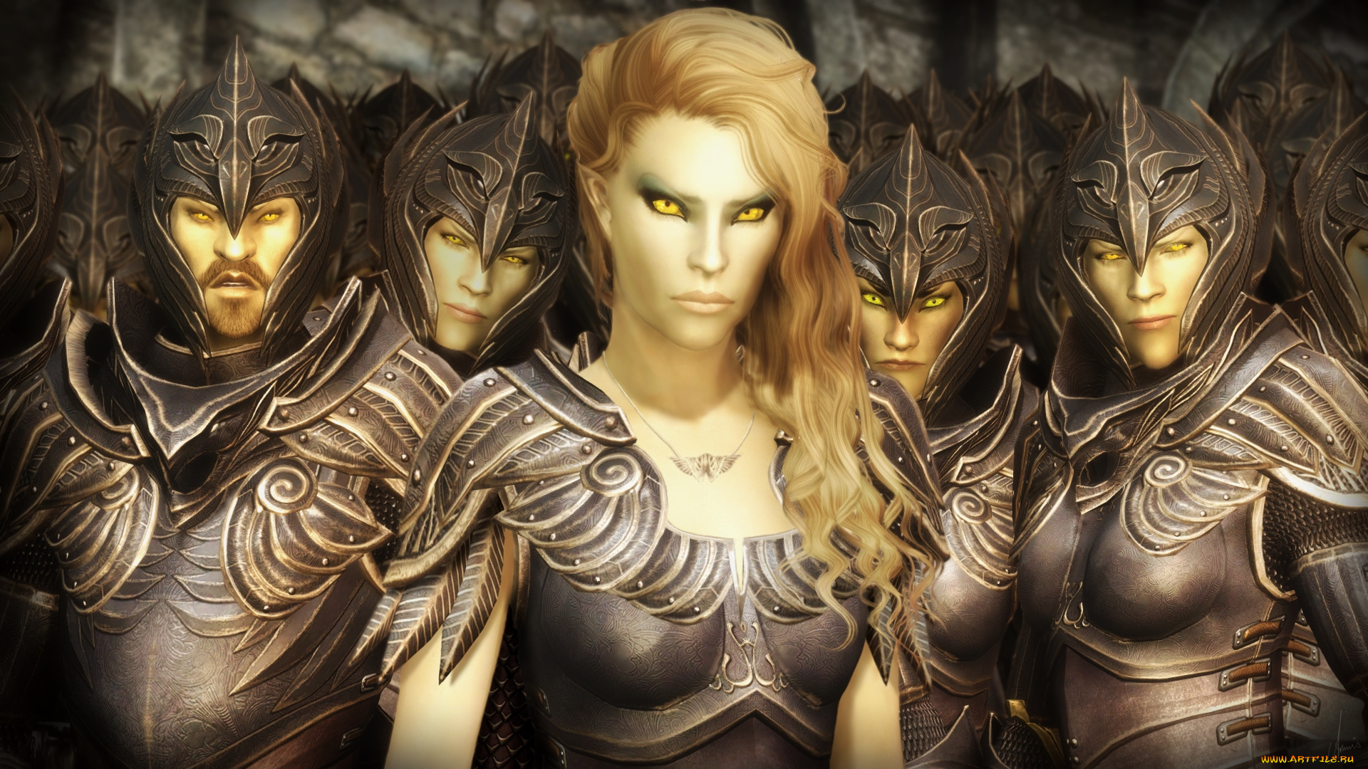 3д, графика, эльфы, , elves, взгляд, эльфийка, воины, фон