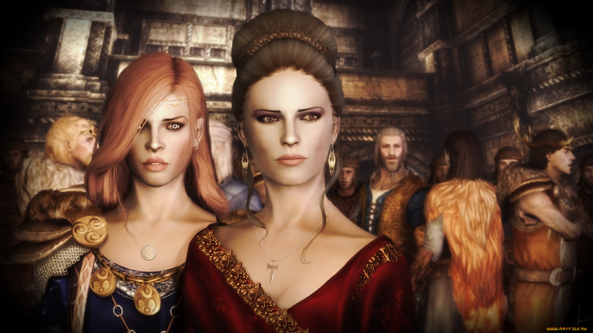 3д, графика, фантазия, , fantasy, девушки, взгляд, фон