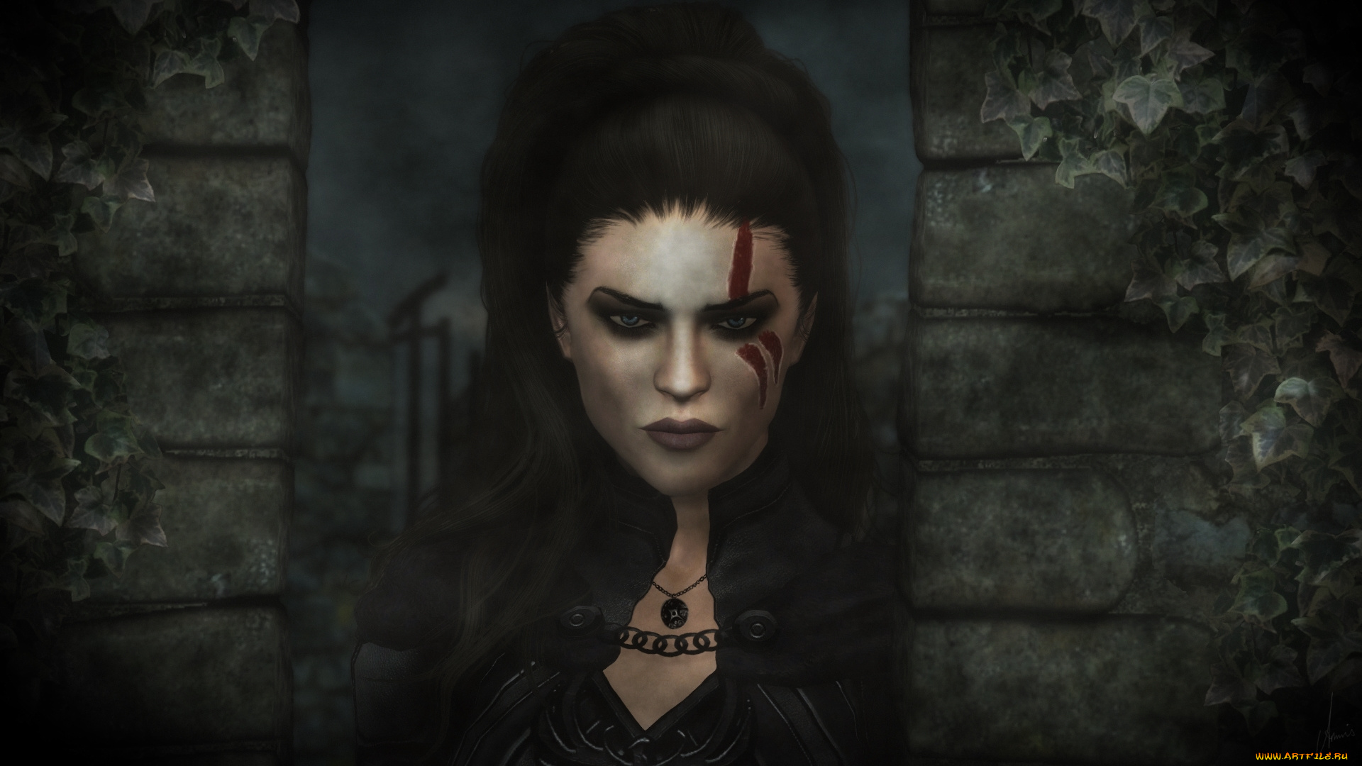 3д, графика, фантазия, , fantasy, фон, взгляд, девушка