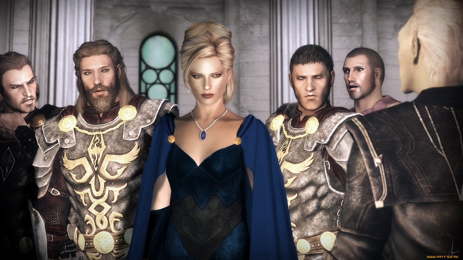 3д, графика, фантазия, , fantasy, мужчины, фон, взгляд, блондинка, девушка