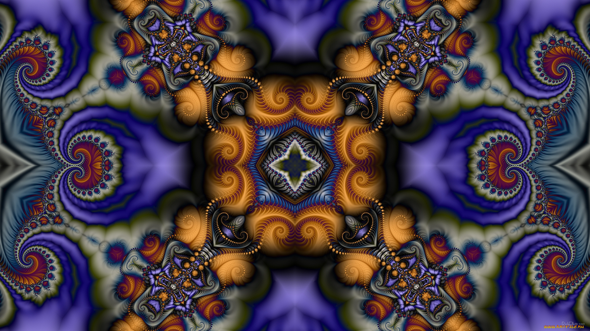 3д, графика, фракталы, , fractal, узор, фон, цвета