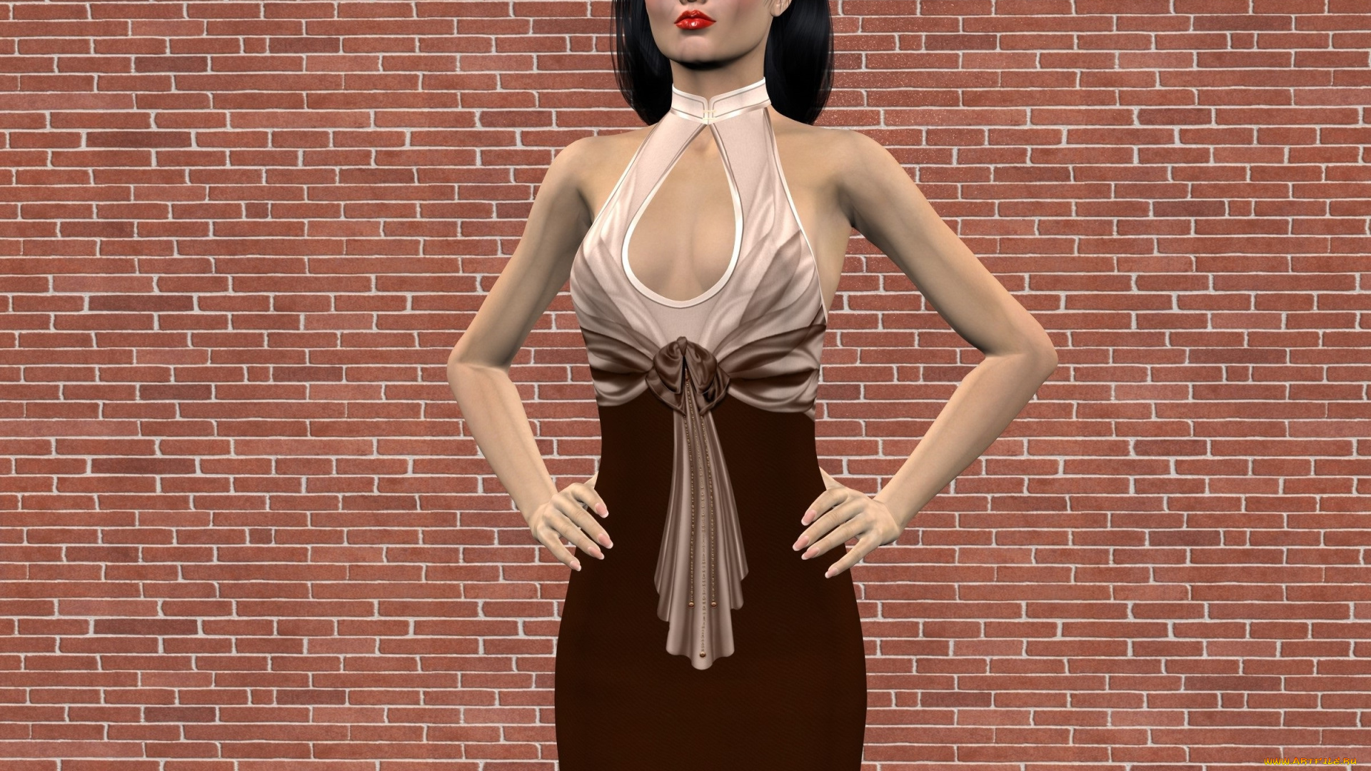 3д, графика, люди, , people, взгляд, девушка, фон, платье