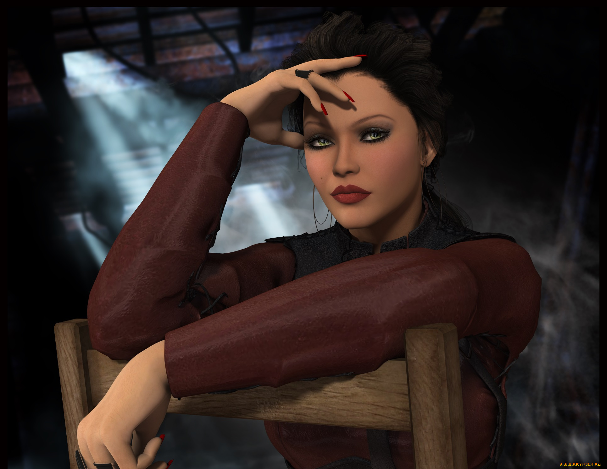 3д, графика, люди, , people, взгляд, девушка, фон