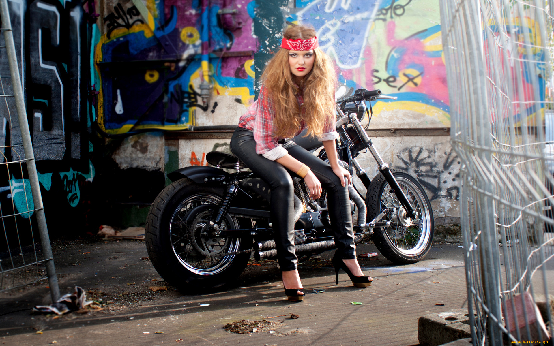 мотоциклы, мото, с, девушкой, moto